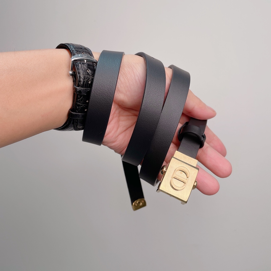 Diorrpolytechnique Black Leather Belt for Women With CD Buckle,17 mm 5 i1629184583 3589 4