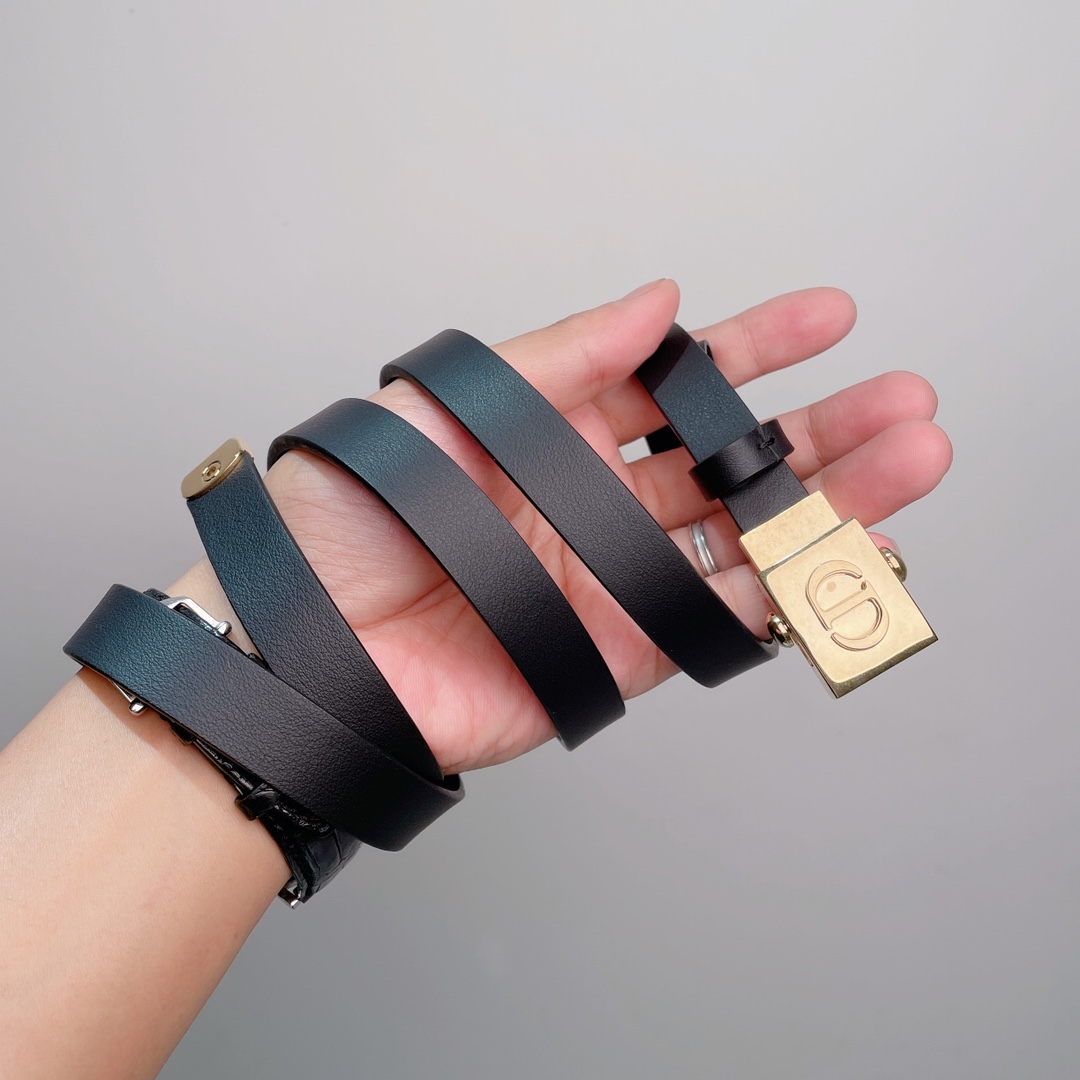 Diorrpolytechnique Black Leather Belt for Women With CD Buckle,17 mm 4 i1629184583 8542 3