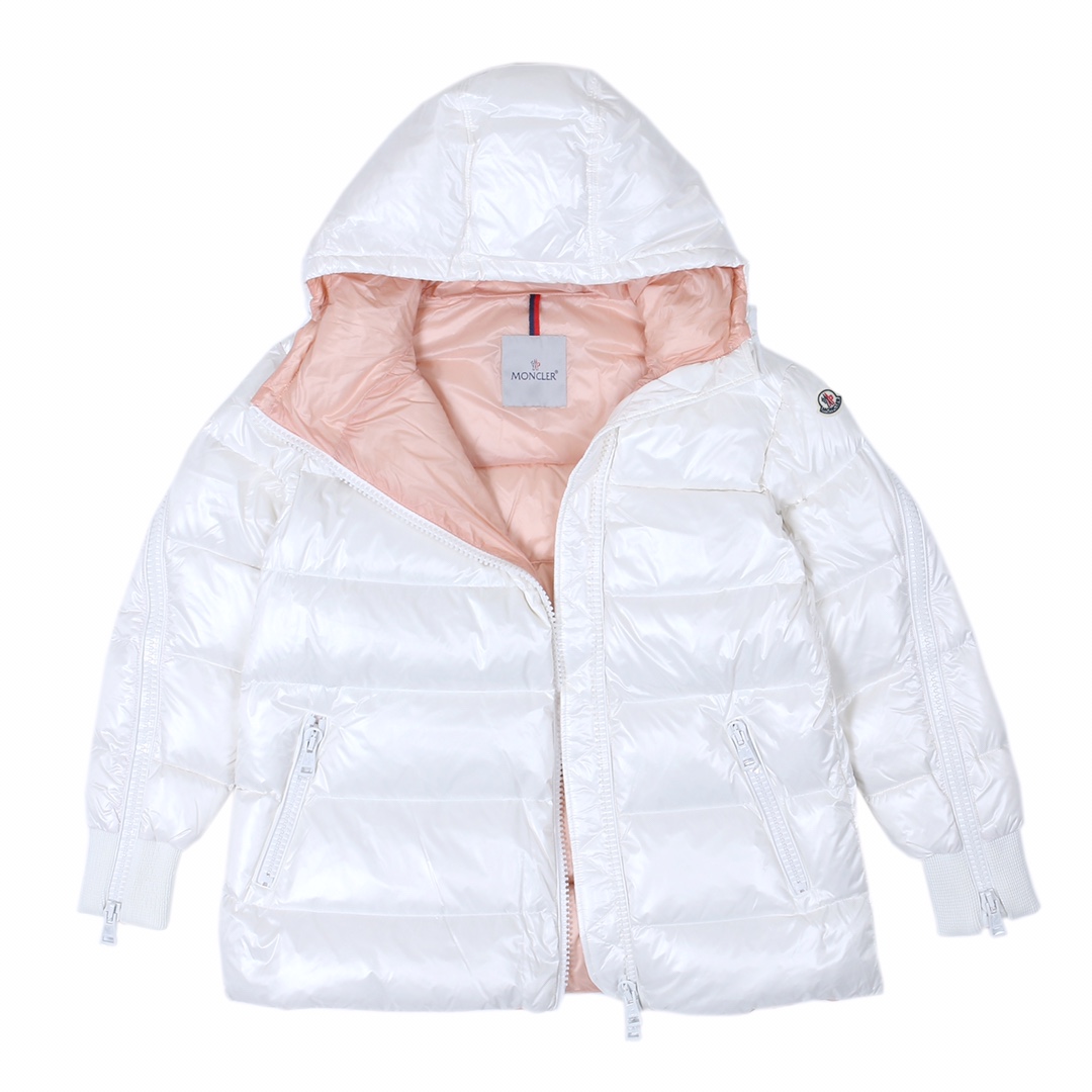 Moncler Clothing Down Jacket Pink White Nylon Goose Down Hooded Top