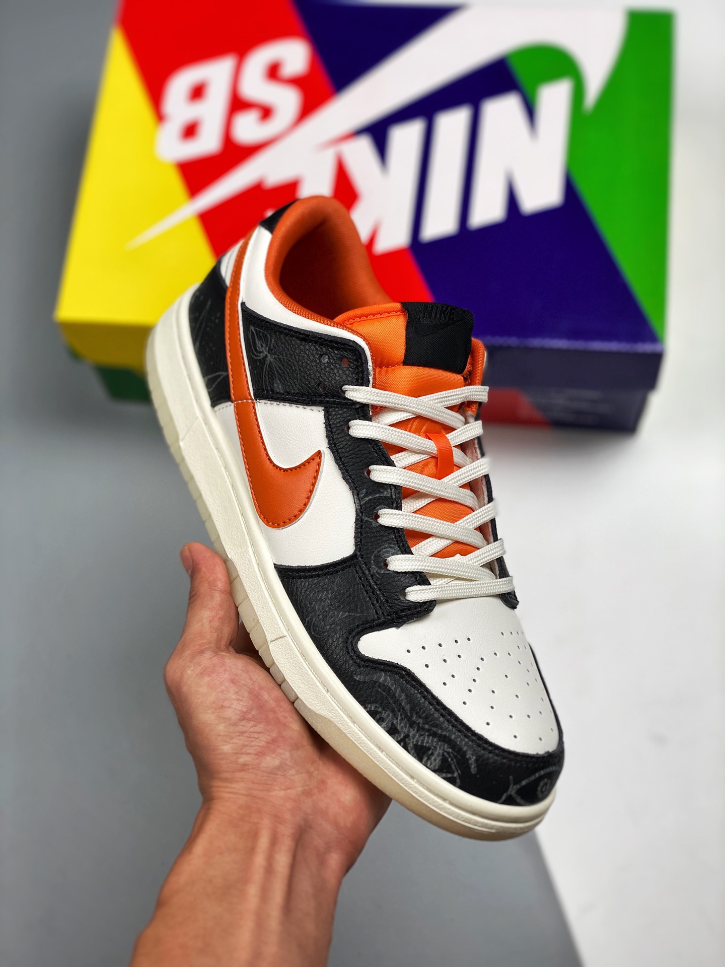 NK Dunk Low 'Halloween' Halloween negro blanco naranja, muy recomendado👏 #Etiqueta tejida de fábrica original, coincid…