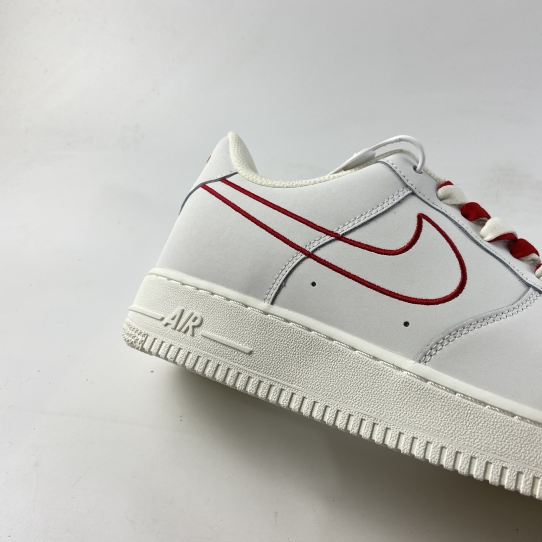 P240  NIKE Air Force 1 Low ’07  “米白红电绣勾”空军一号低帮休闲板鞋  CL6326-108