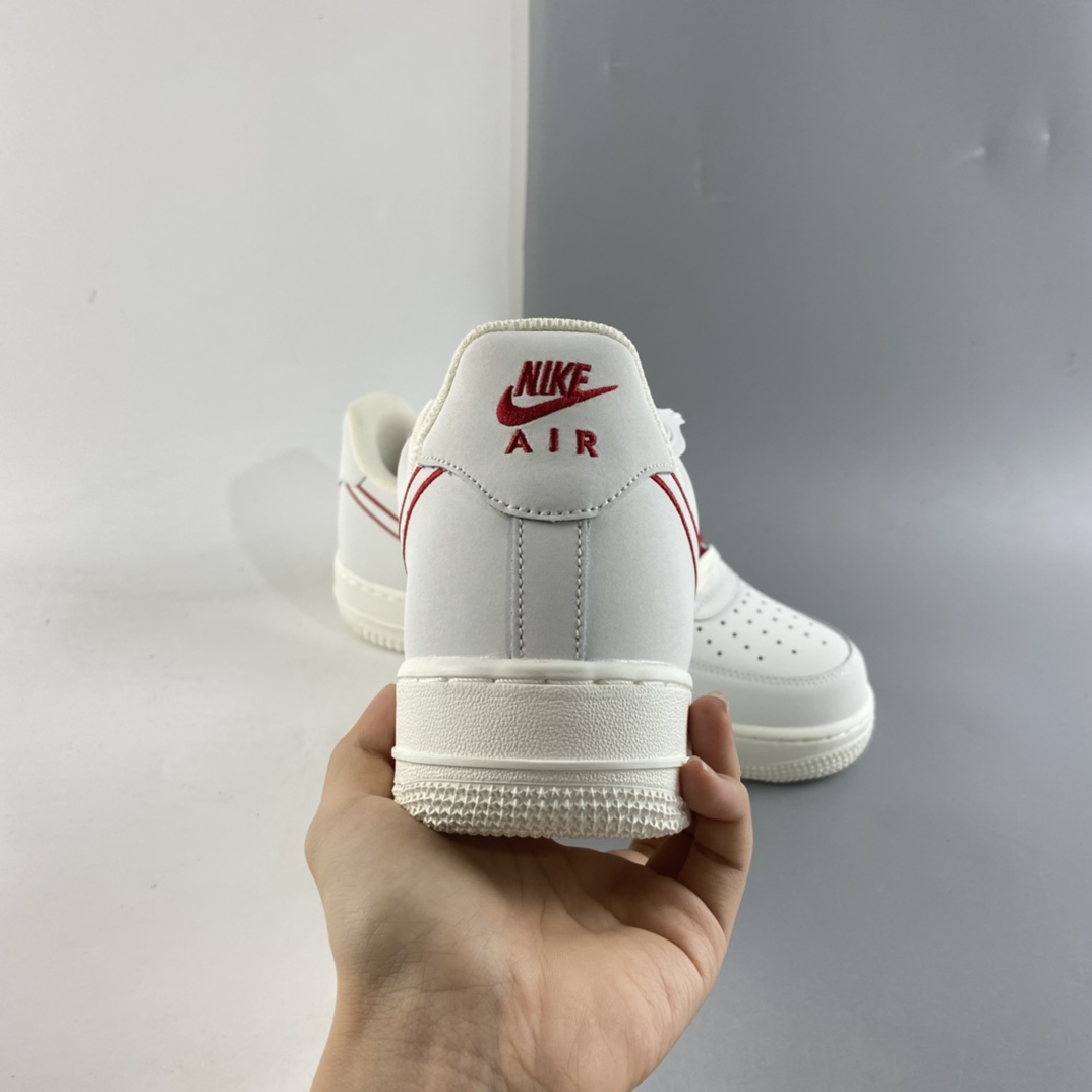 P240  NIKE Air Force 1 Low ’07  “米白红电绣勾”空军一号低帮休闲板鞋  CL6326-108