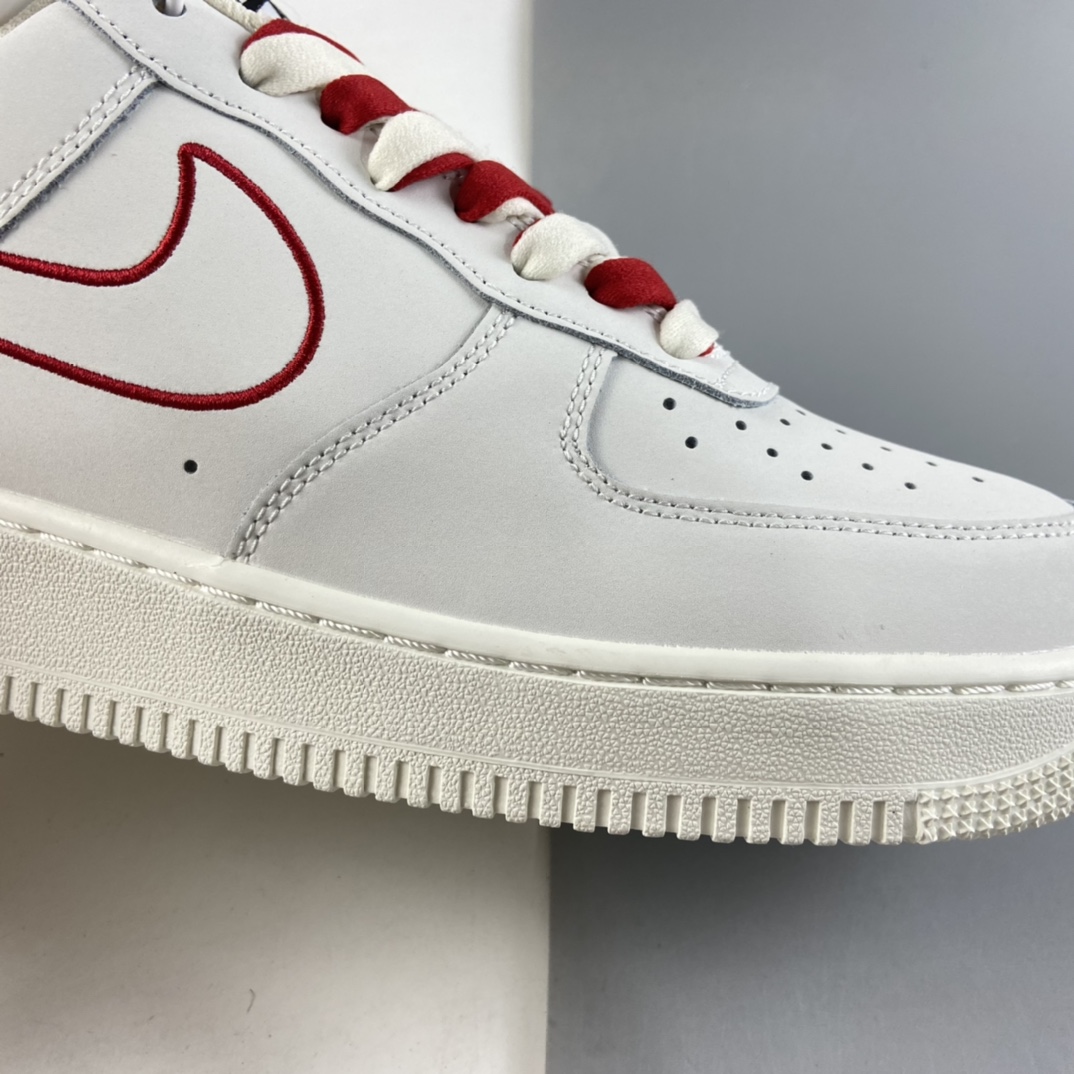 P240  NIKE Air Force 1 Low ’07  “米白红电绣勾”空军一号低帮休闲板鞋  CL6326-108