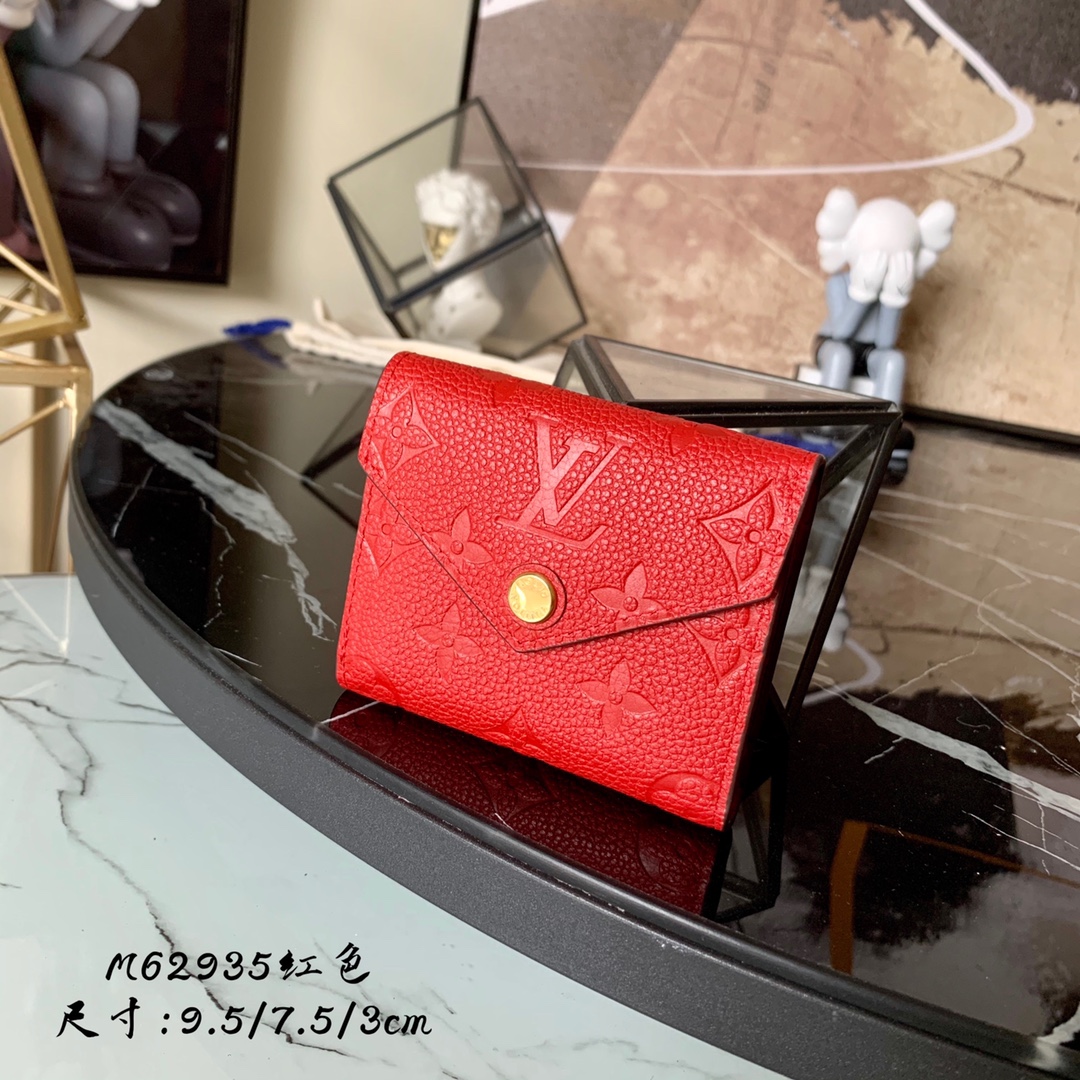 Louis Vuitton Wallet Gold Red Empreinte​ Cowhide Mini M62935