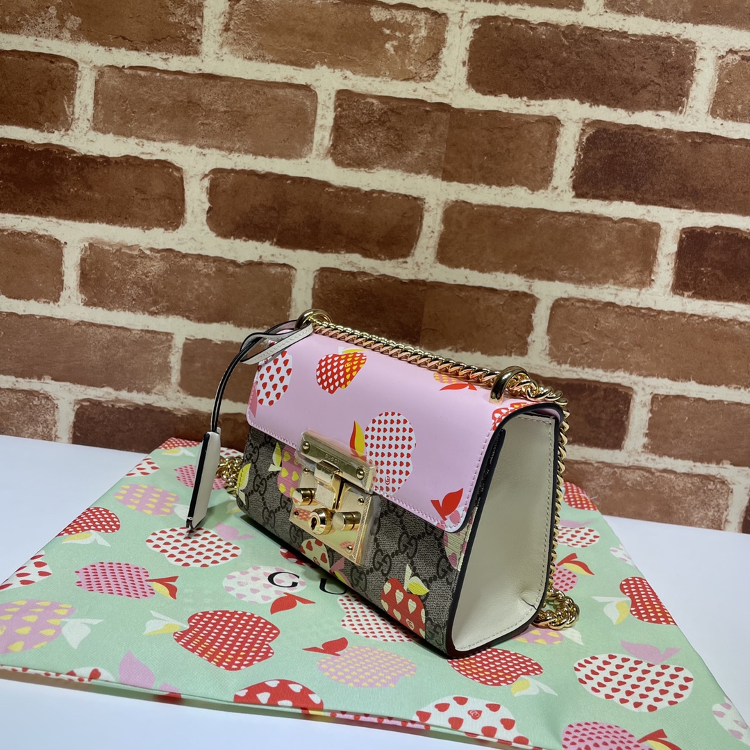 GUCCI古驰Padlock系列心苹果图案小号肩背包409487