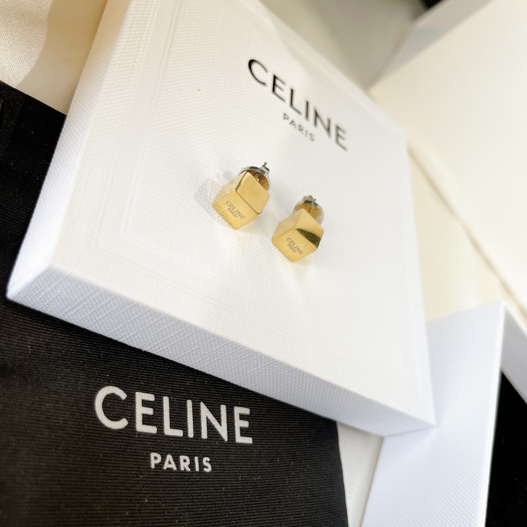 Celine Jewelry Earring Gold Yellow CNC Process Brass