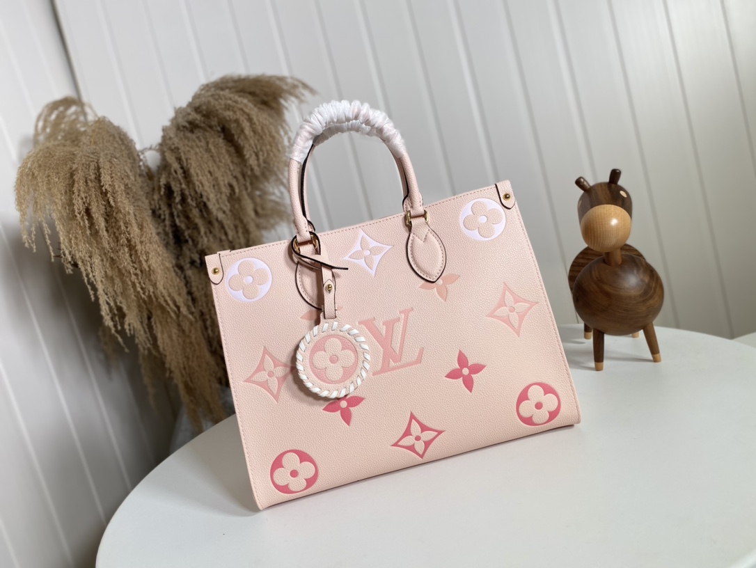 Louis Vuitton LV Onthego Tote Bags Pink Empreinte​ M45495