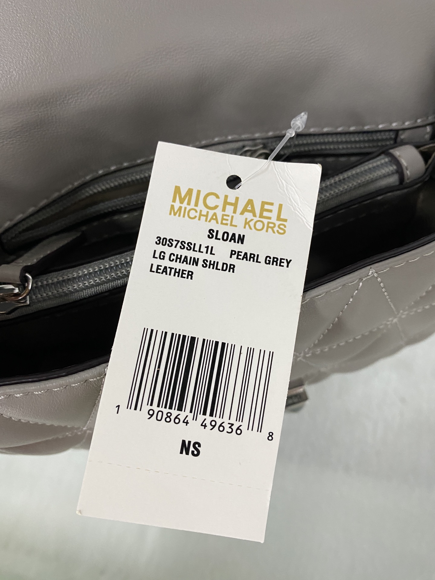 Michael Kors mk菱格羊皮小号灰色链条包 小号新款链条包 Sloan 系列新品 柔软细腻的羊皮