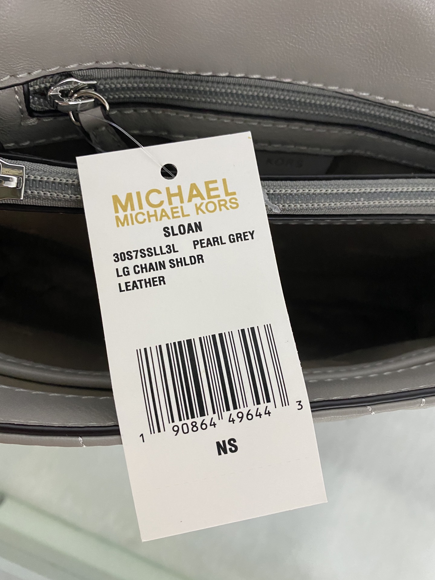 Michael Kors 菱格羊皮灰色中号 mk羊皮链条包 Sloan 系列新品 柔软细腻的羊皮 独具匠心的新锁扣