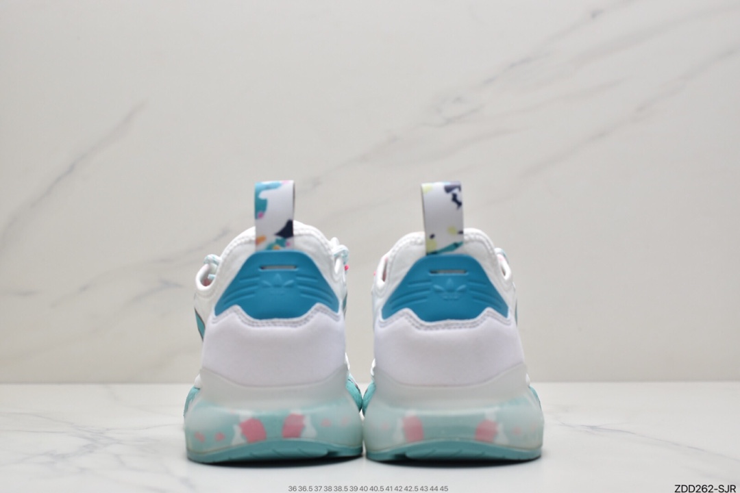 230 阿迪达斯Adidas Originals ZX 2K Boost 全新爆米花缓震休闲运动跑鞋GX5373