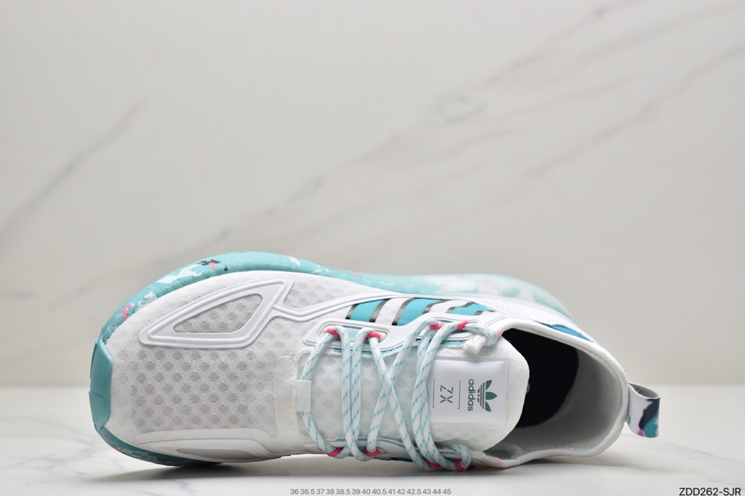 230 阿迪达斯Adidas Originals ZX 2K Boost 全新爆米花缓震休闲运动跑鞋GX5373
