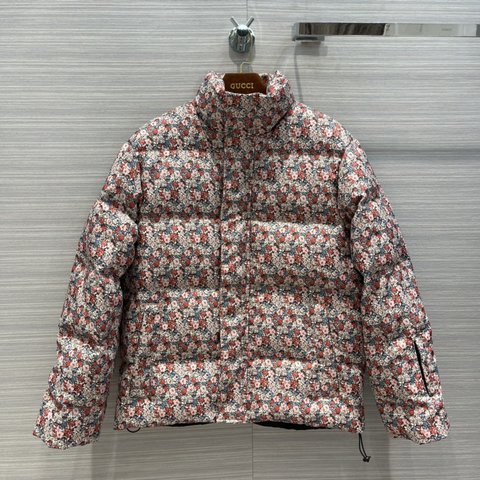 Gucci Clothing Down Jacket White Printing Unisex Goose Down Vintage