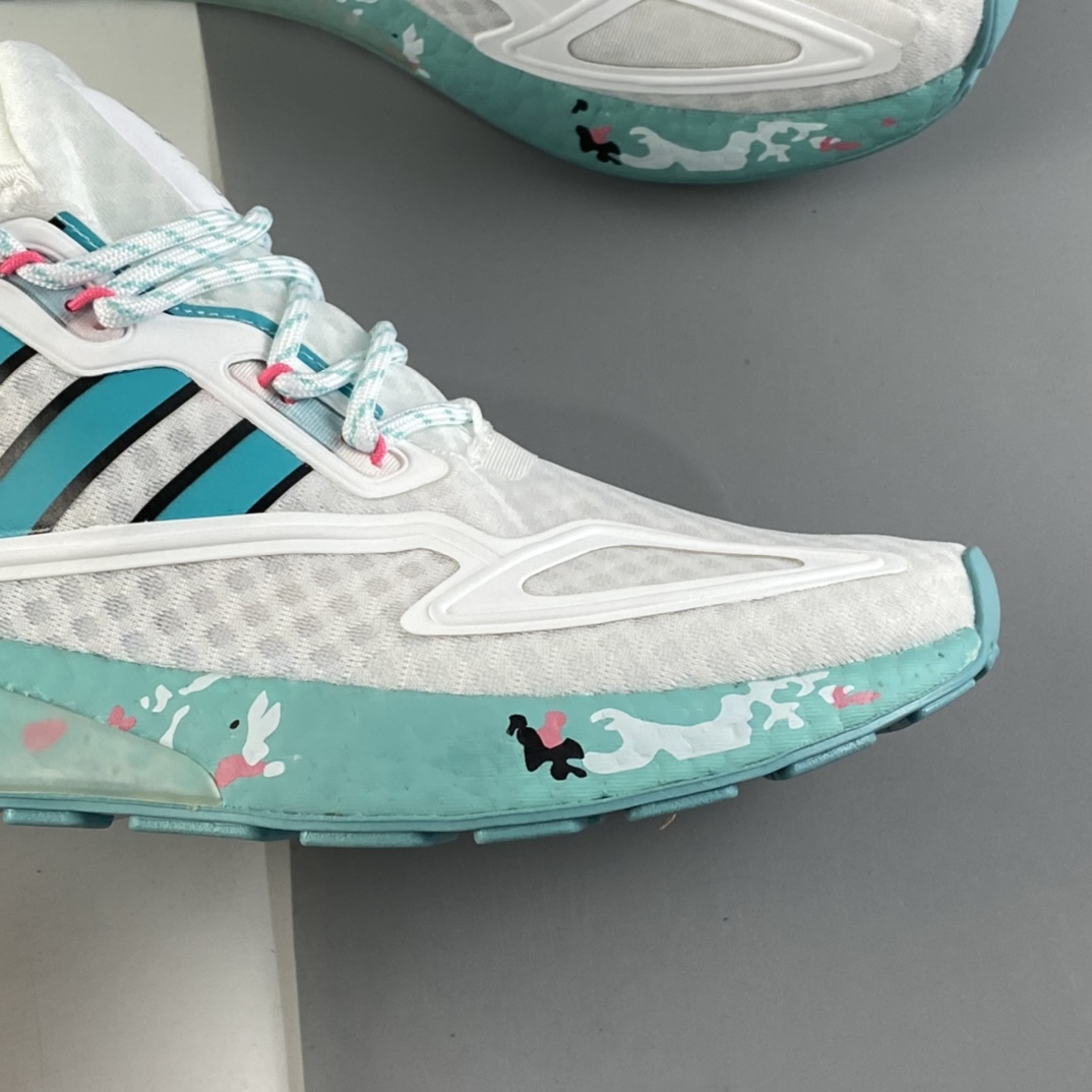 P220  Ad ZX 2K Boost 网纱针织呼吸面套脚休闲运动慢跑鞋 GX5373