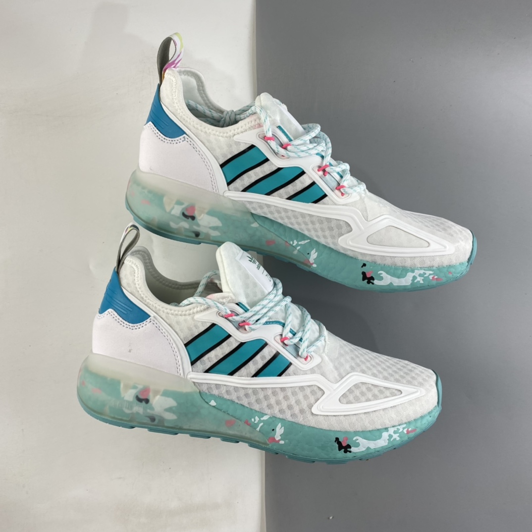 P220  Ad ZX 2K Boost 网纱针织呼吸面套脚休闲运动慢跑鞋 GX5373