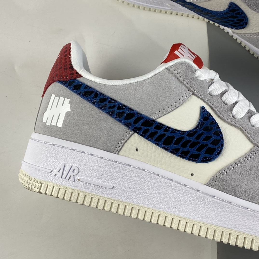 P240  Undefeated x NIKE Air Force 1 Low 灰蓝红 蛇纹 詹姆斯同款 空军一号低帮休闲板鞋 DM8461-001