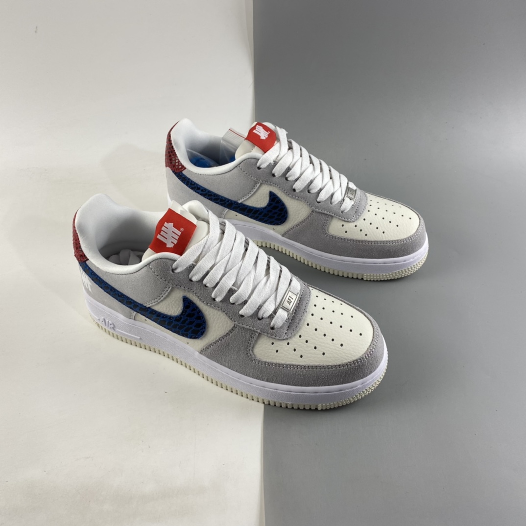 P240  Undefeated x NIKE Air Force 1 Low 灰蓝红 蛇纹 詹姆斯同款 空军一号低帮休闲板鞋 DM8461-001