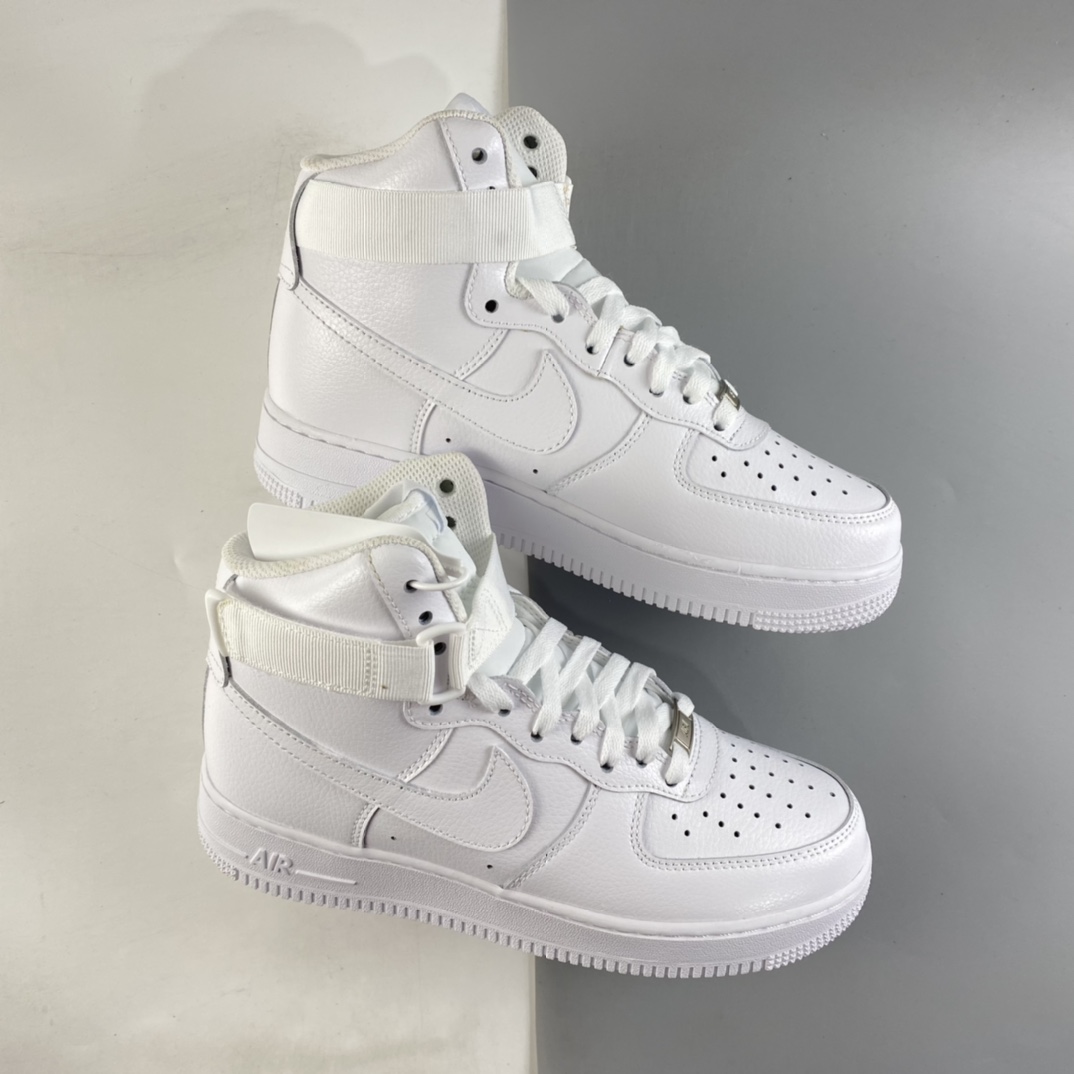 P180  NIKE Air Force 1 High ’07 空军一号经典全白高帮休闲板鞋 315121-115