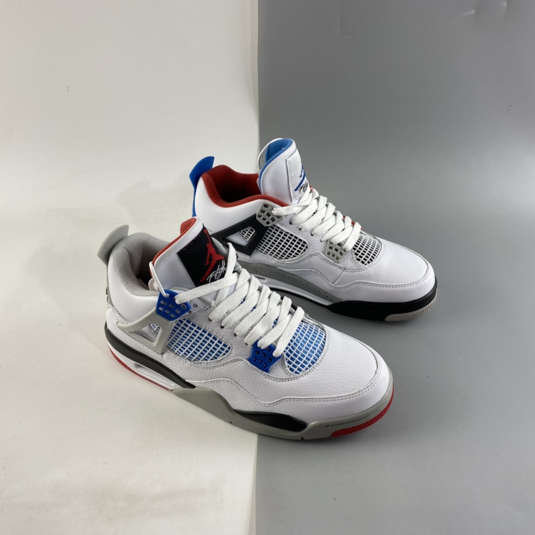 P380  Air Jordan 4 Tattoo“What The”AJ4 乔4白蓝 篮球鞋 CI1184-146