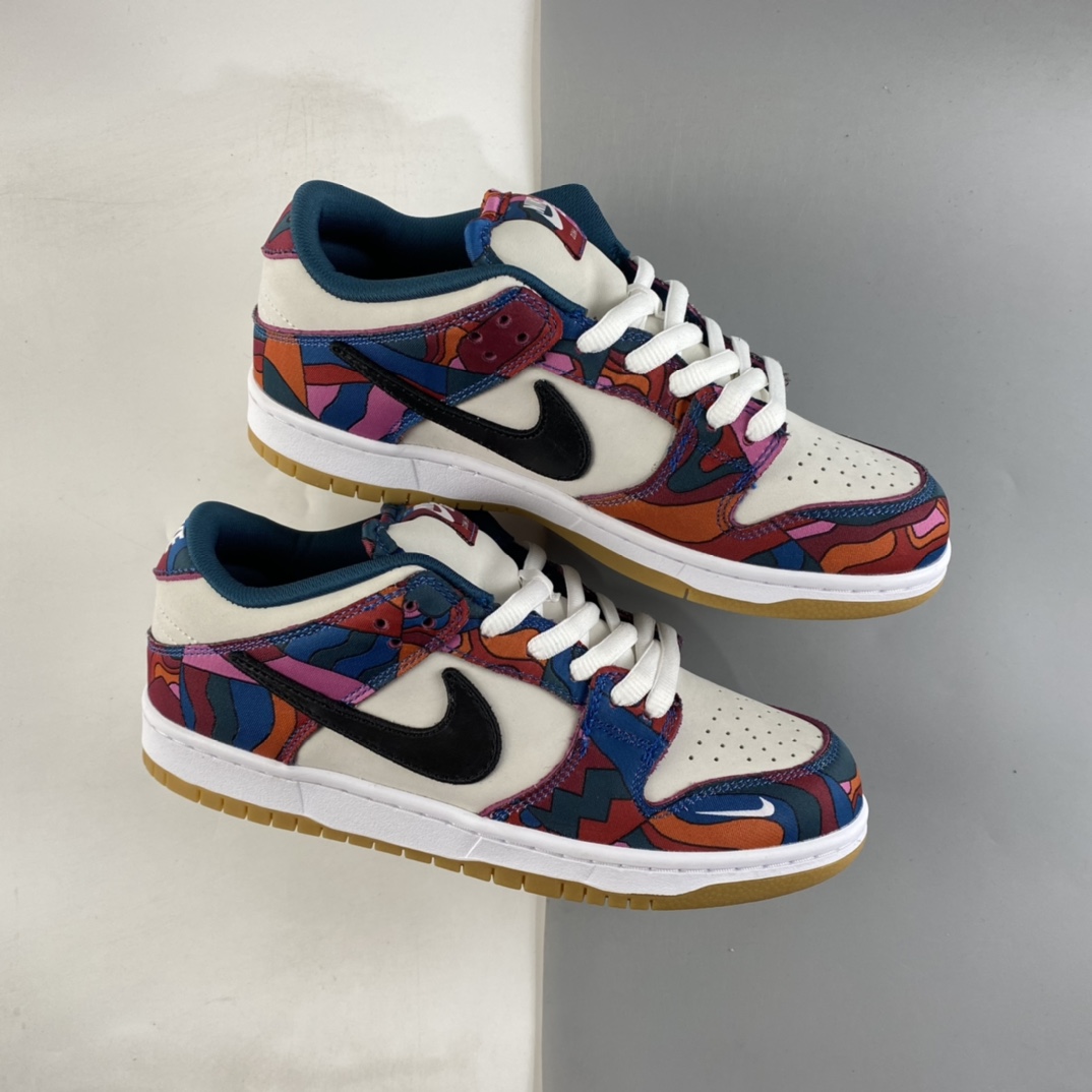 P400 Parra x NIKE Dunk SB Low Pro 白蓝红 抽象艺术滑板鞋 DH7695-600-莆田鞋,莆田鞋货源,高仿鞋,高仿鞋货源,安福档口,莆田高仿鞋,莆田鞋批发,高仿鞋批发,莆田高仿运动鞋,高仿运动鞋,莆田运动鞋 P400 Parra x NIKE Dunk SB Low Pro 白蓝红 抽象艺术滑板鞋 DH7695-600