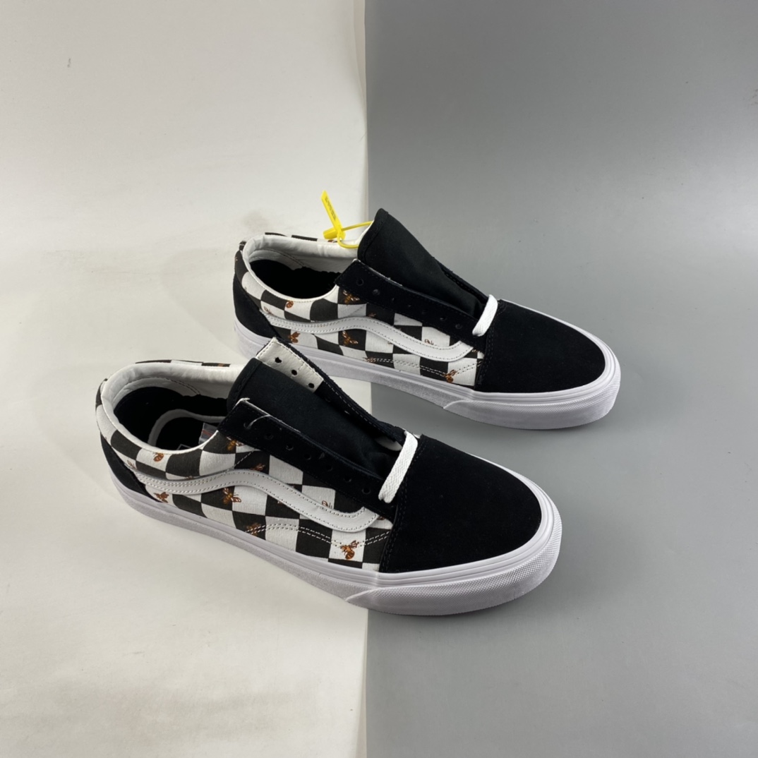 P150  Vans Old Skool 范斯官方黑白大棋盘格小蜜蜂经典系列低帮帆布鞋 VN0A3WKT9EH