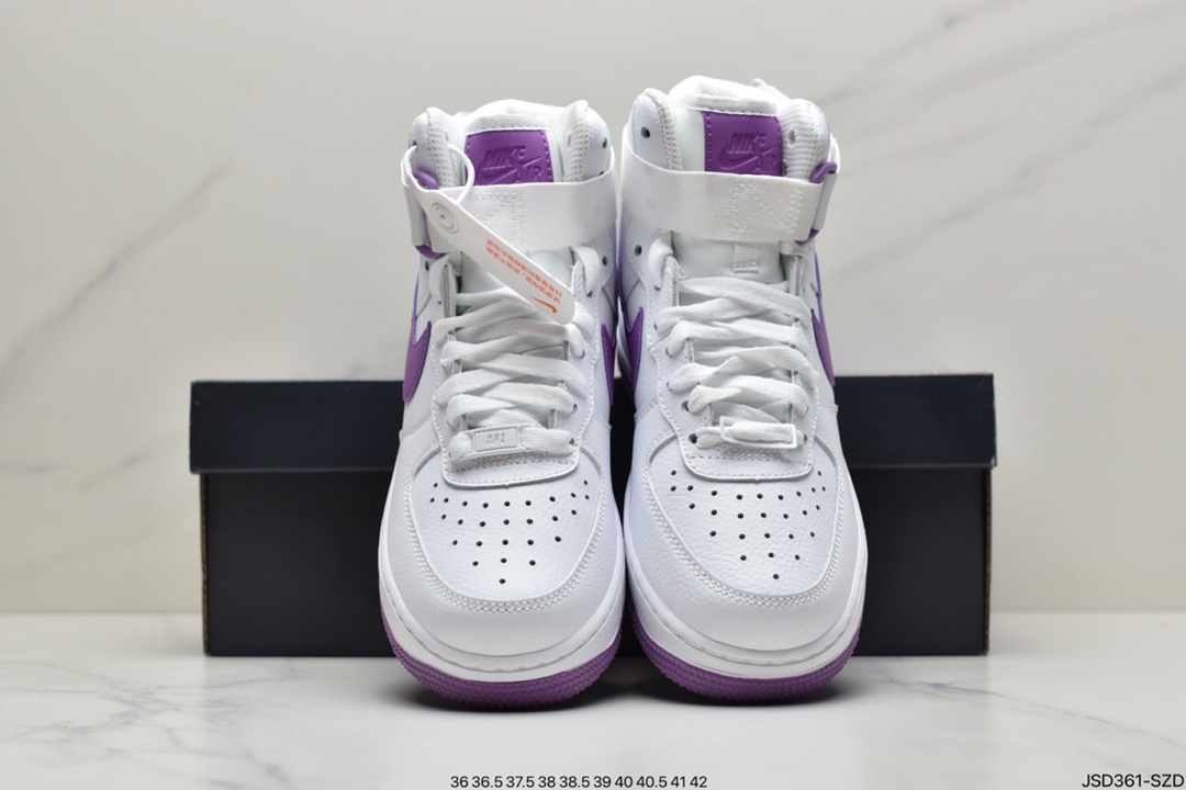200 Nike AIR Force 1 High White Gum 白紫334031-112