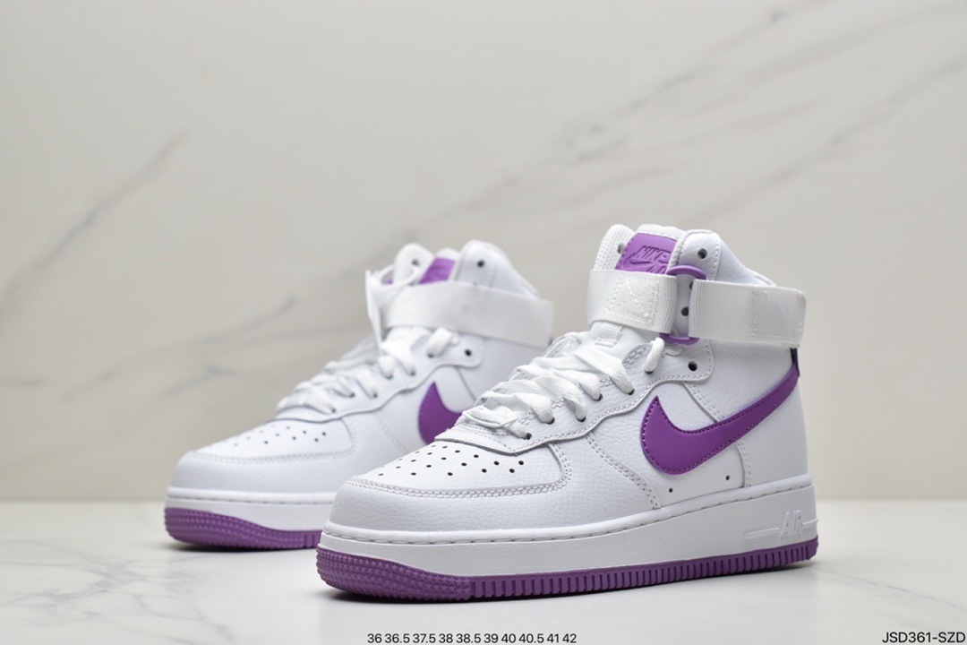200 Nike AIR Force 1 High White Gum 白紫334031-112