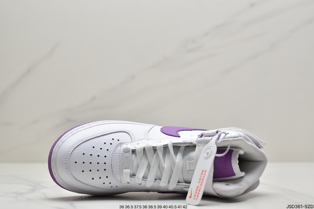 200 Nike AIR Force 1 High White Gum 白紫334031-112