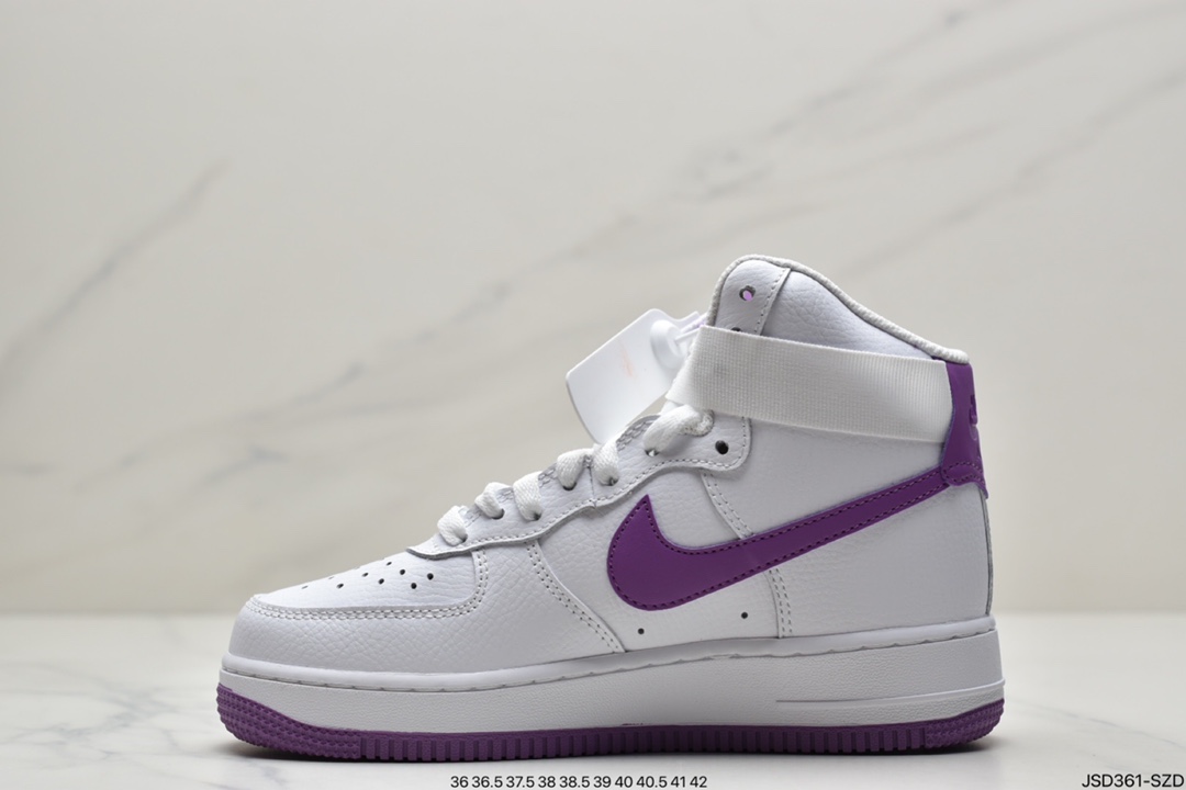 200 Nike AIR Force 1 High White Gum 白紫334031-112