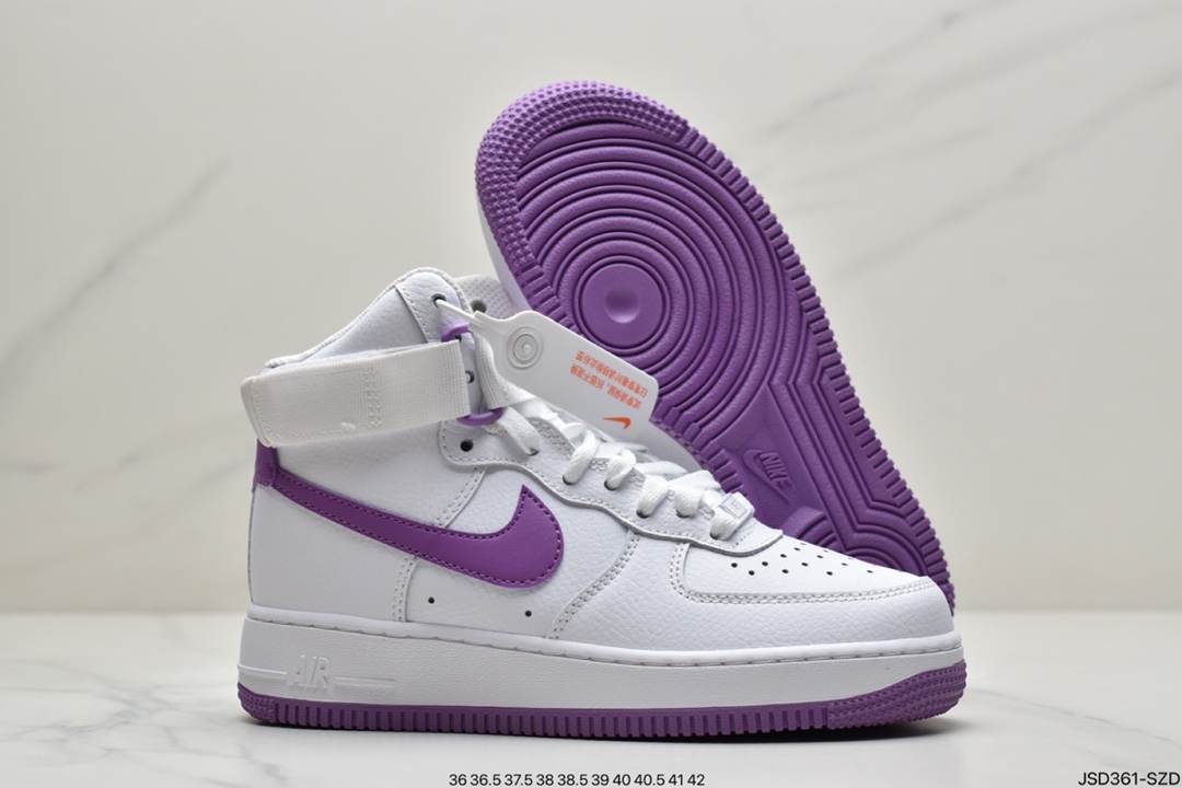 200 Nike AIR Force 1 High White Gum 白紫334031-112