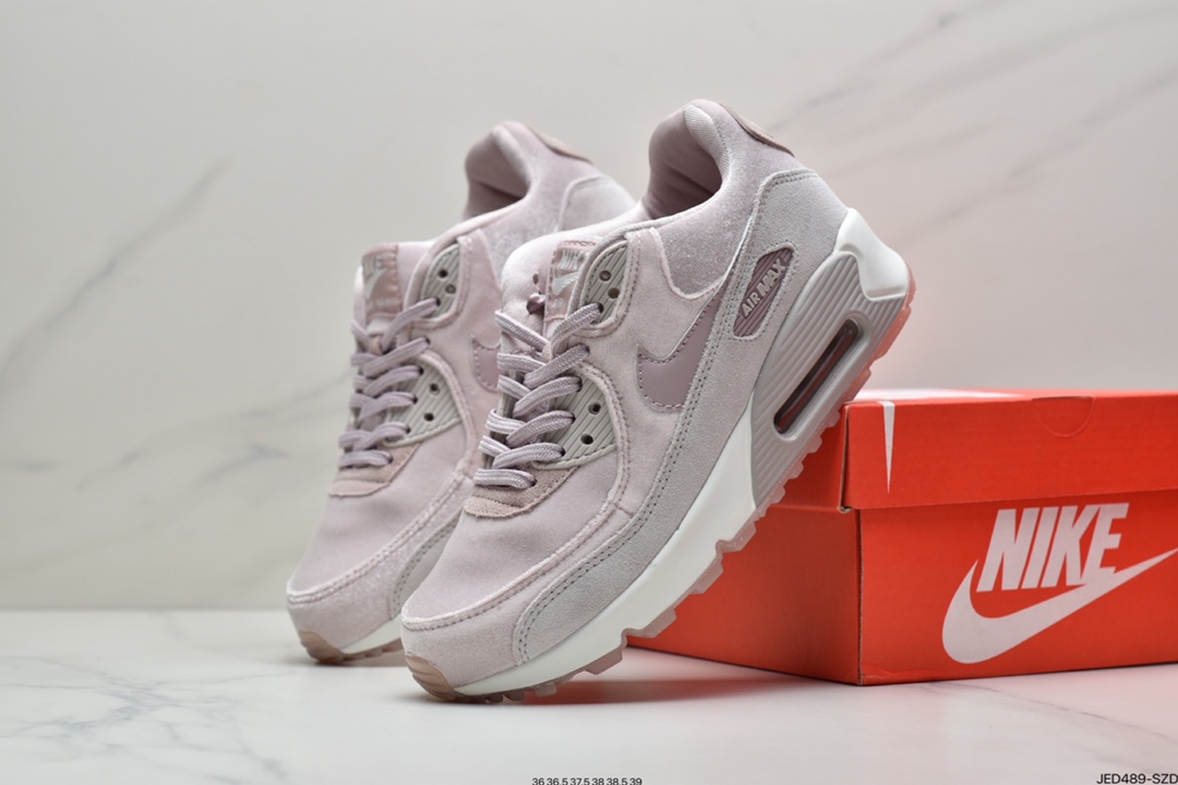 150 耐克Nike Air Max 90  丝绒复古气垫百搭休闲运动慢跑鞋 898512