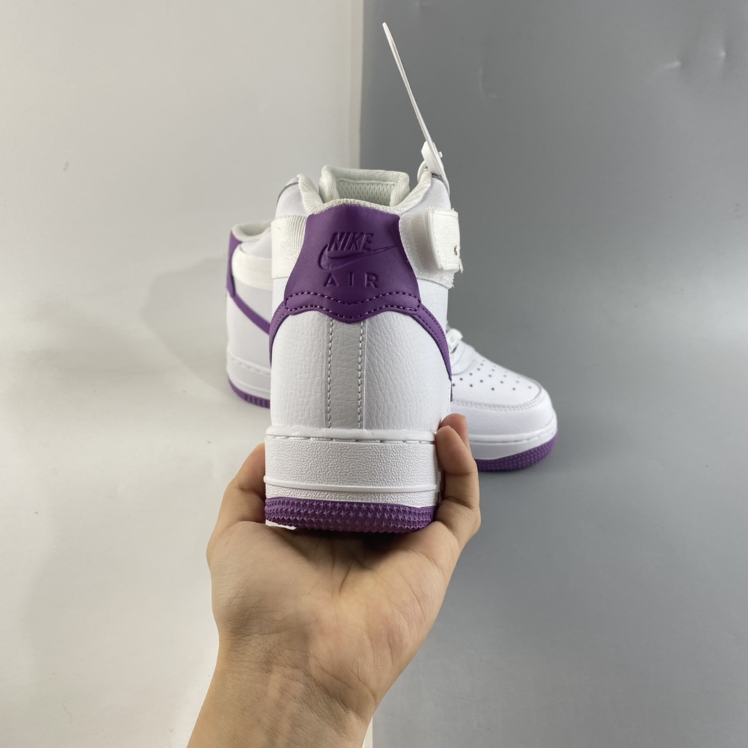 P220  NIKE Air Force 1 High ’07 空军一号白紫高帮休闲板鞋 334031-112