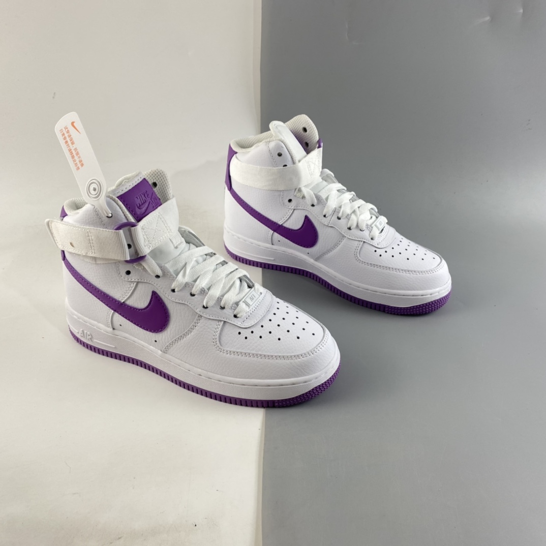 P220  NIKE Air Force 1 High ’07 空军一号白紫高帮休闲板鞋 334031-112