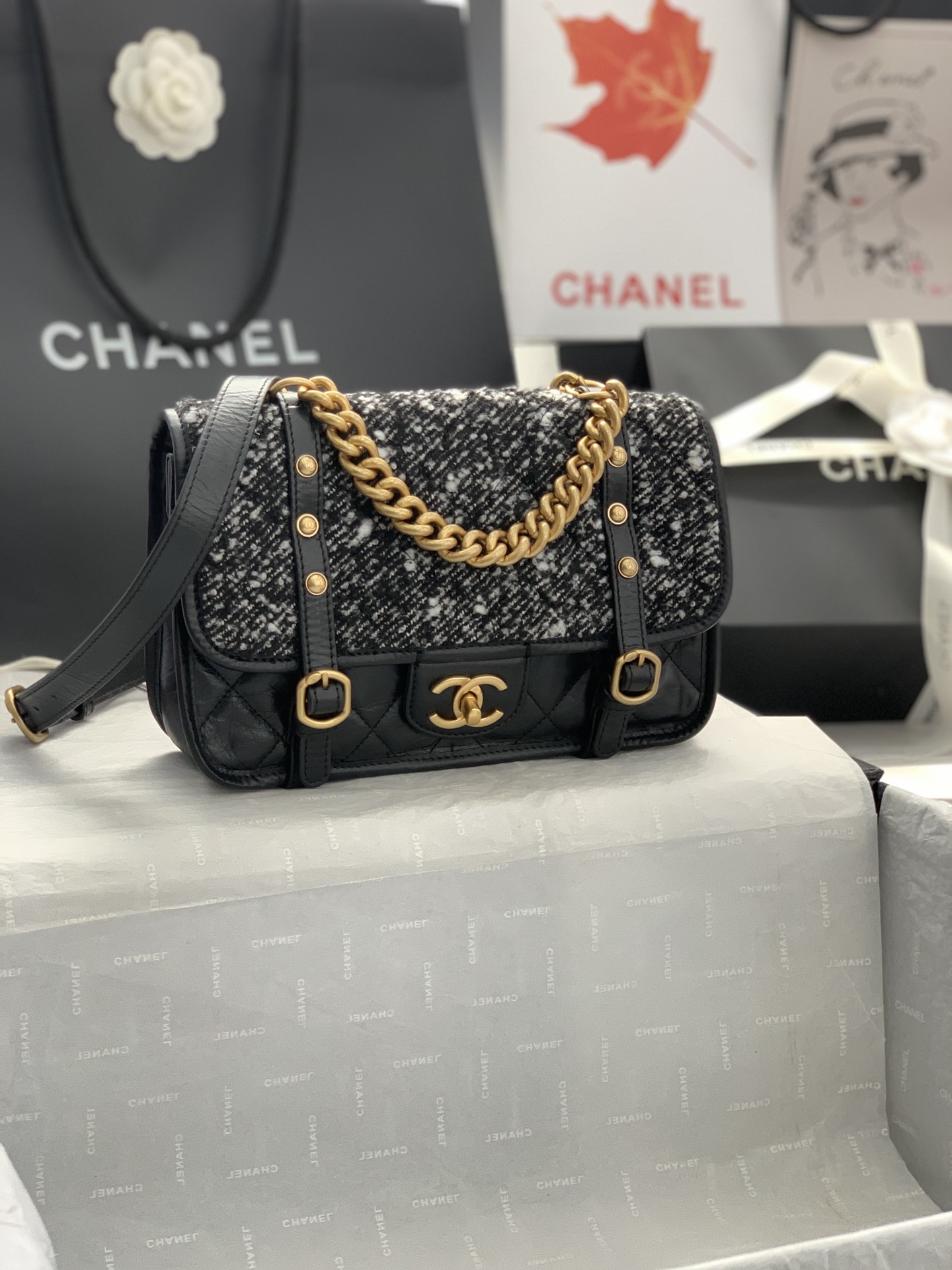 Chanel Black Lambskin Small Diana Shoulder Bag 172047