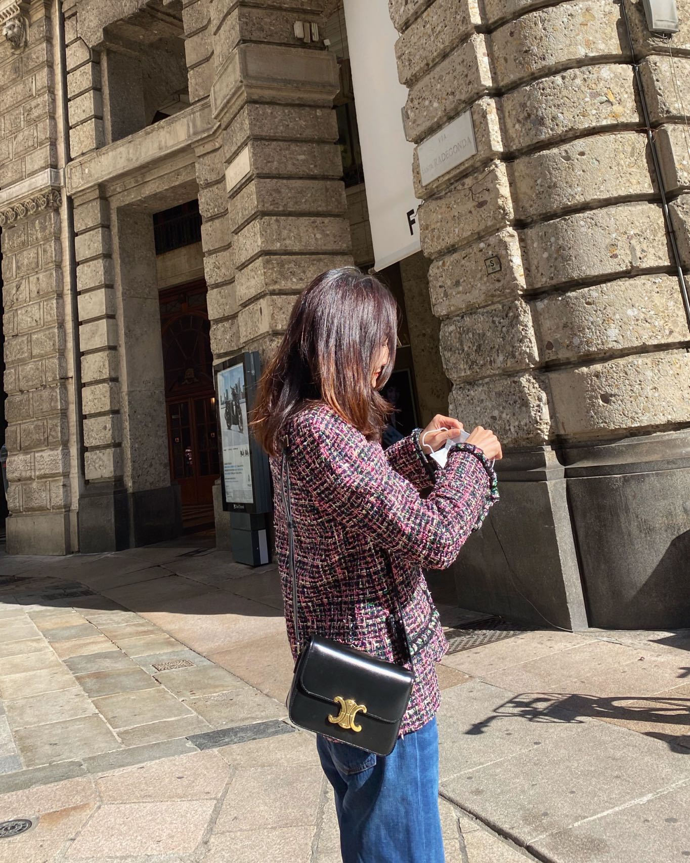 CELINE TEEN TRIOMPHE 18.5CM BAG 188423黑色