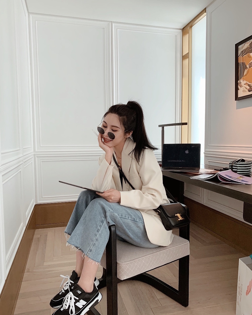 CELINE TEEN TRIOMPHE 18.5CM BAG 188423黑色