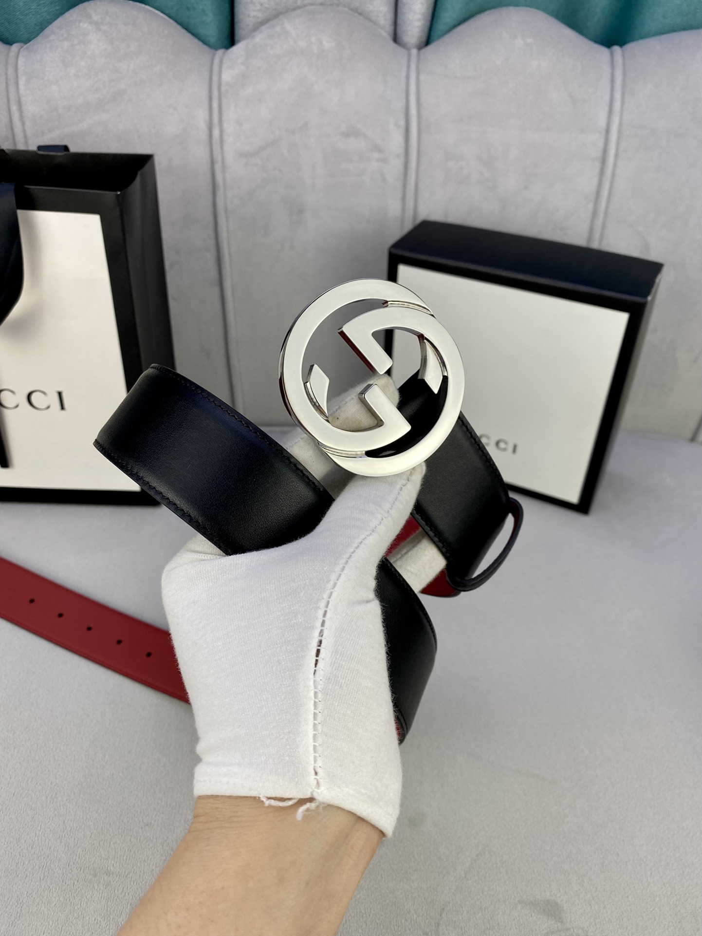 宽度4.0cmgucci互扣式双G带