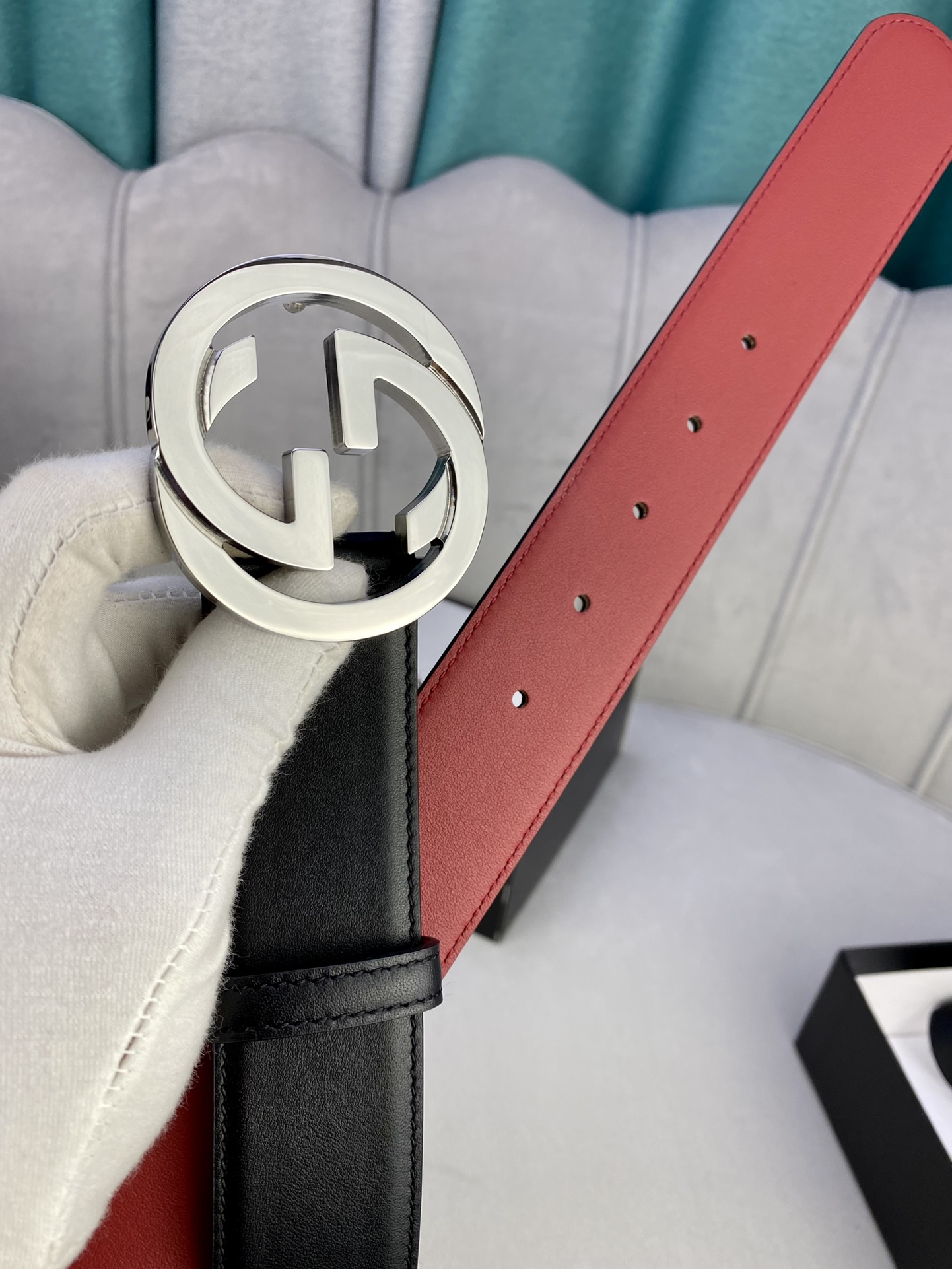 宽度4.0cmgucci互扣式双G带
