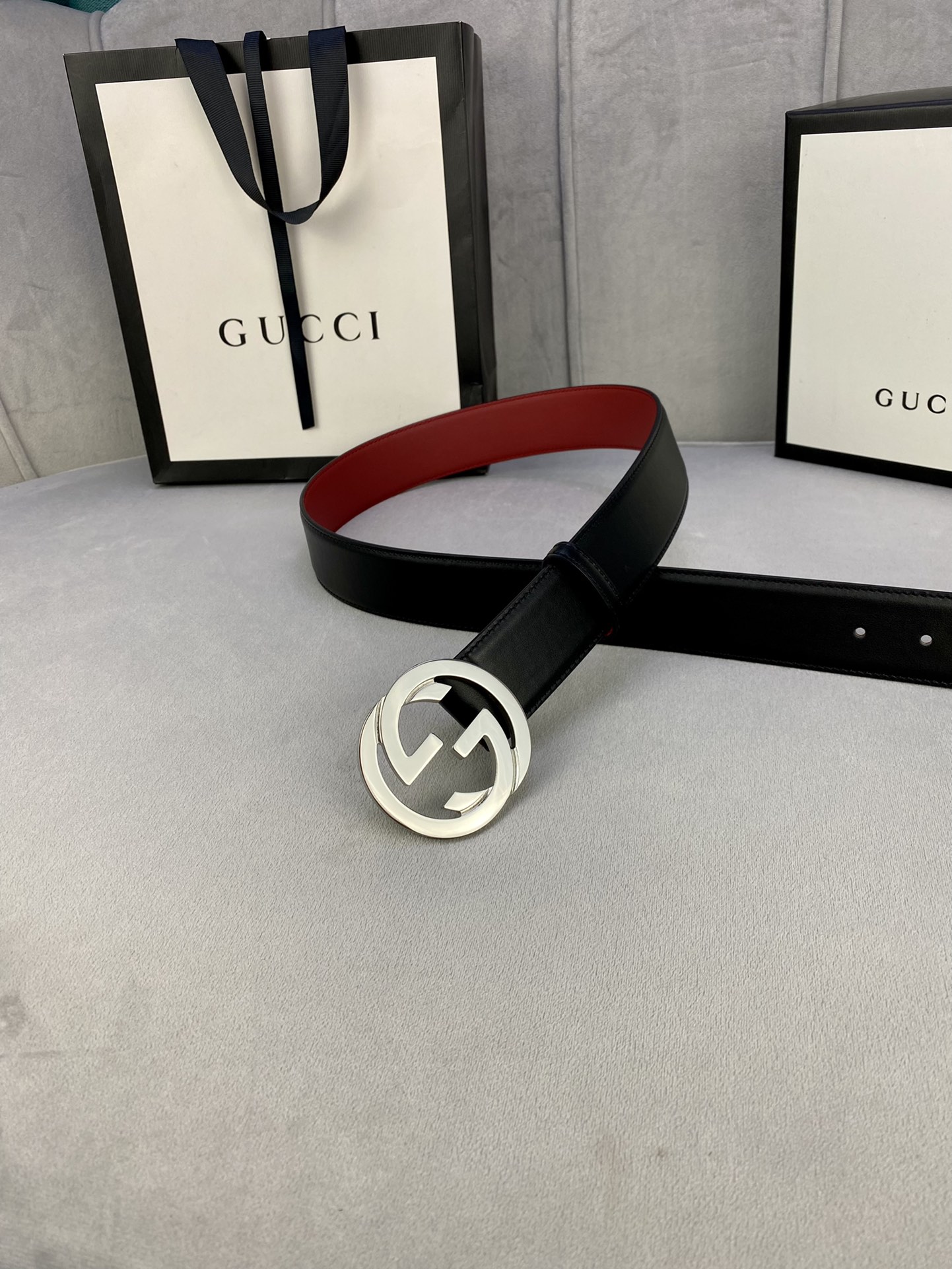 宽度4.0cmgucci互扣式双G带
