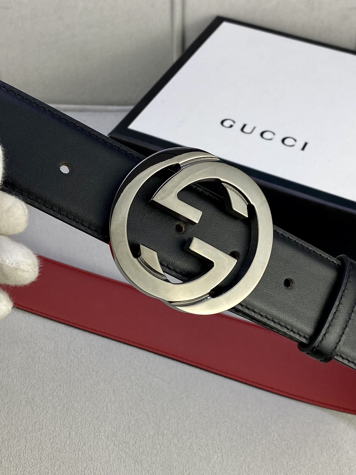 宽度4.0cmgucci互扣式双G带