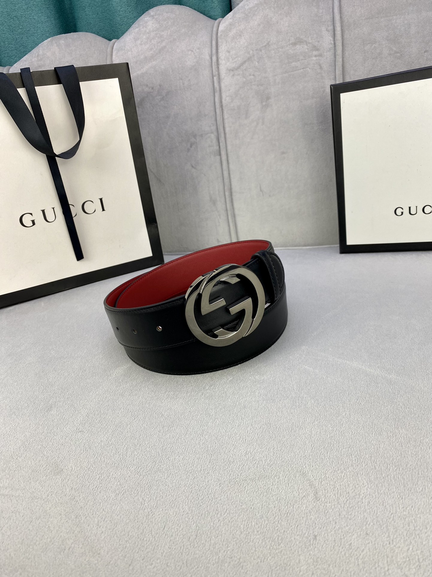 宽度4.0cmgucci互扣式双G带