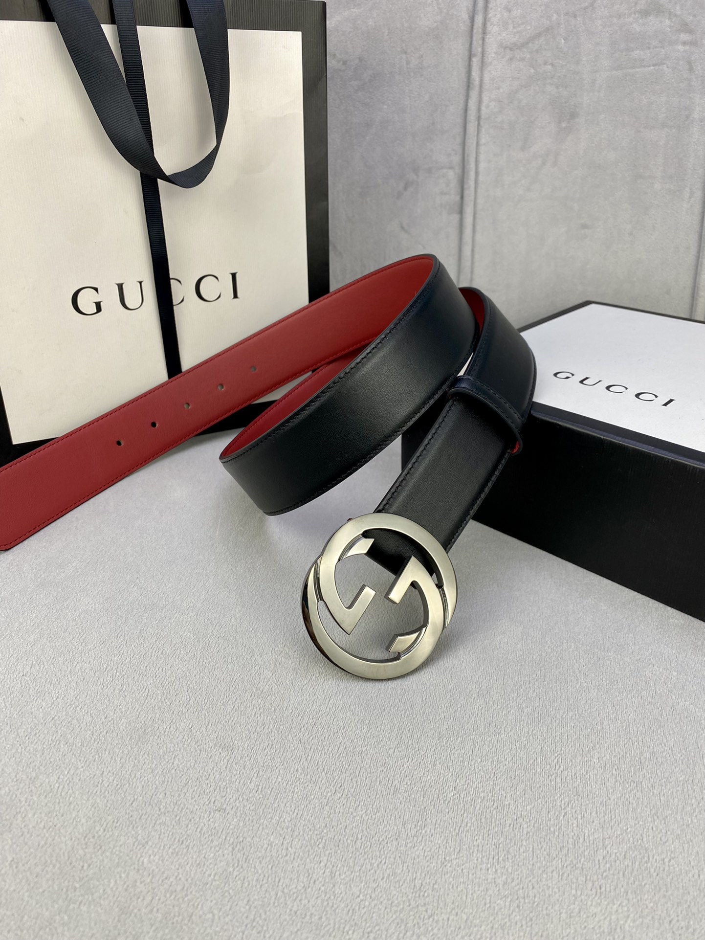 宽度4.0cmgucci互扣式双G带