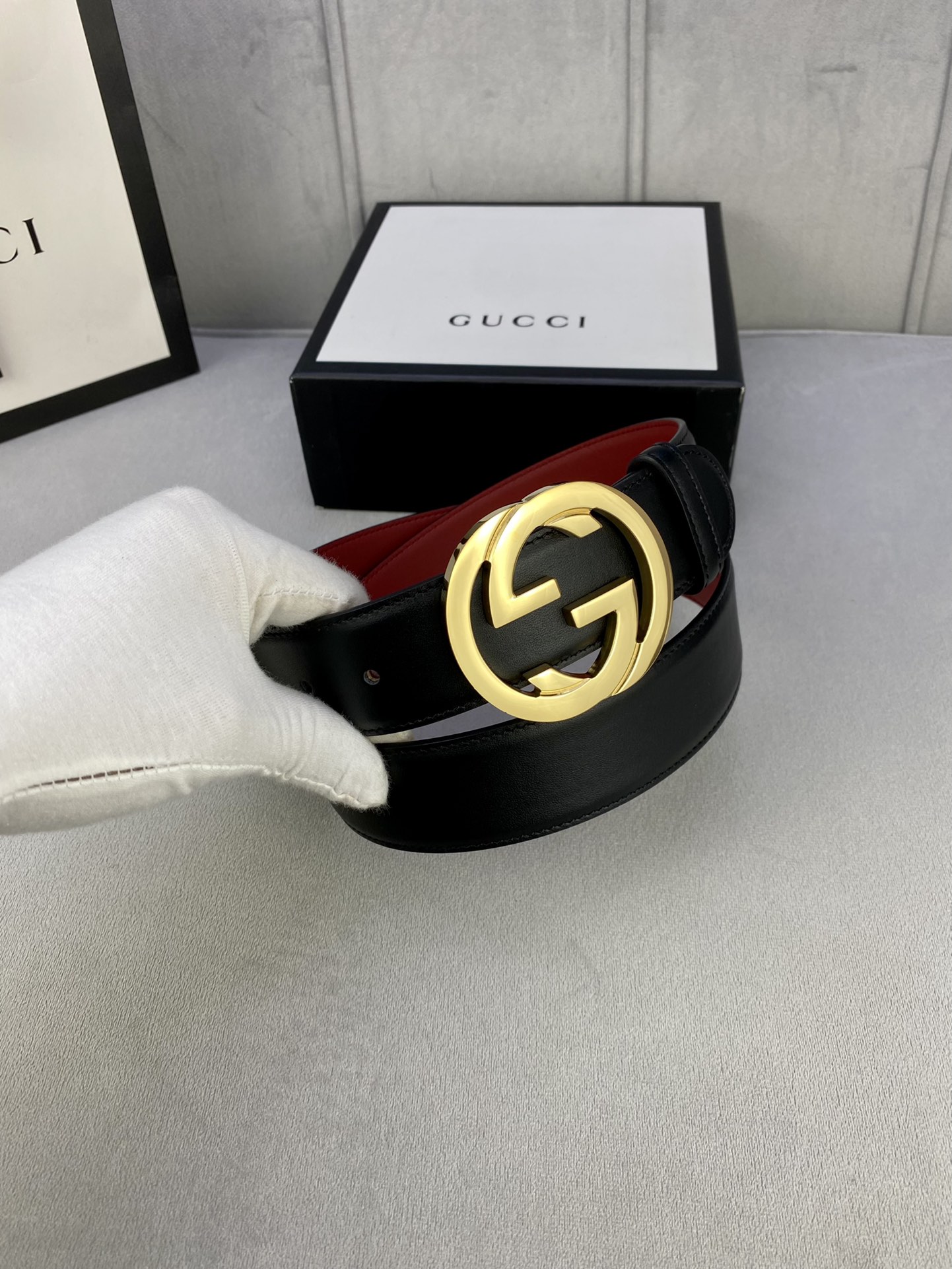 宽度4.0cmgucci互扣式双G带