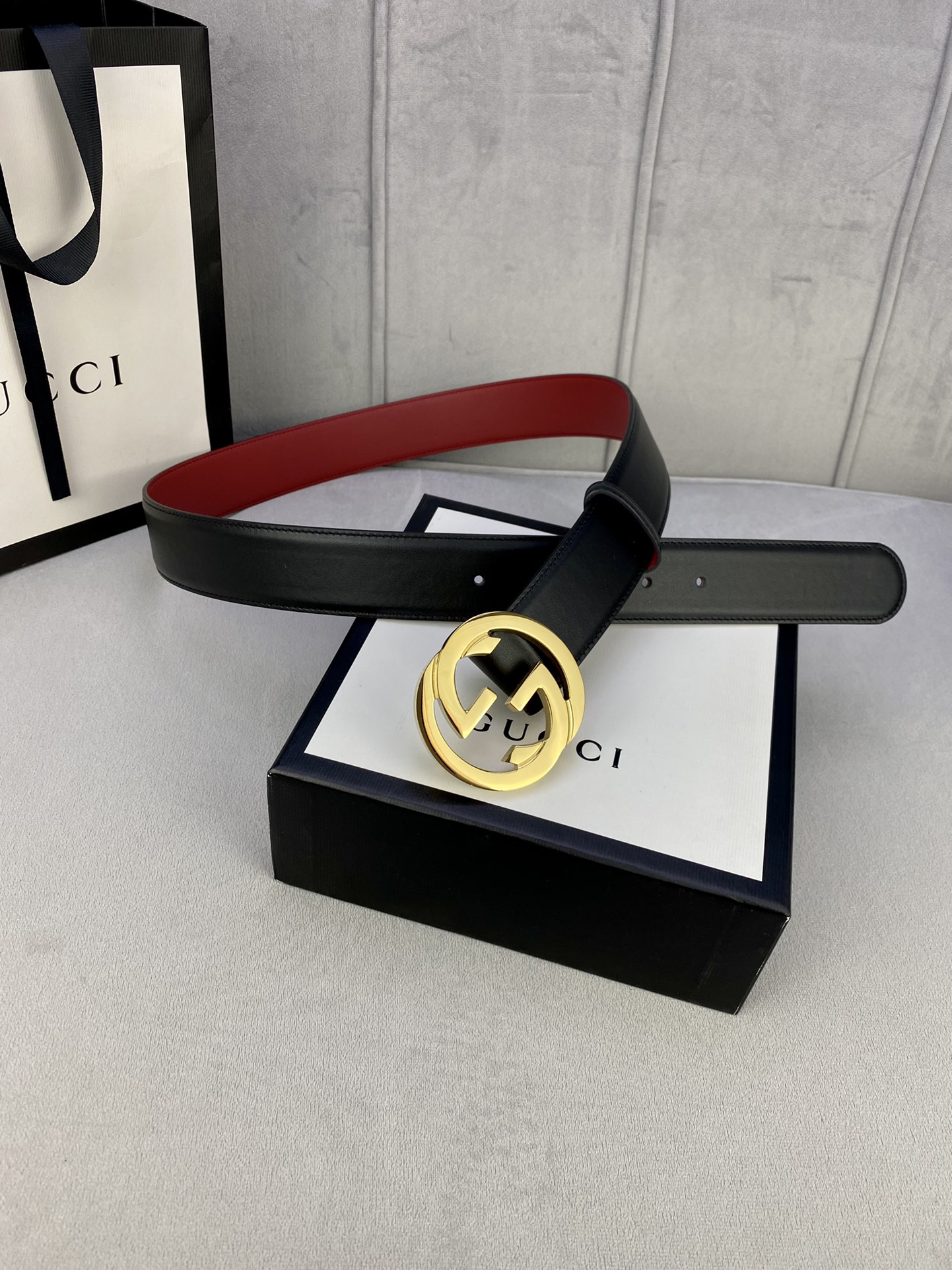 宽度4.0cmgucci互扣式双G带