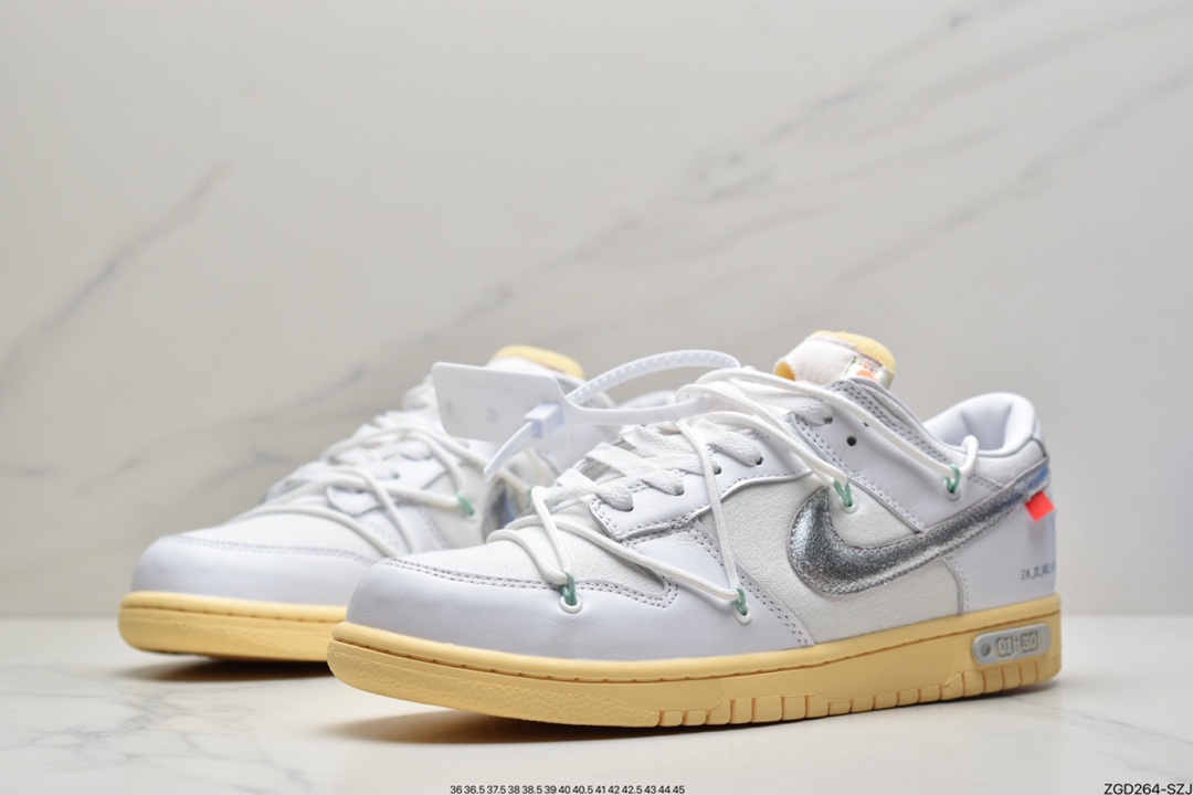 290 OFF-WHITE x Futura x Dunk Low“21 of 50 三方联名白灰紫低帮休闲板鞋DM1602-106