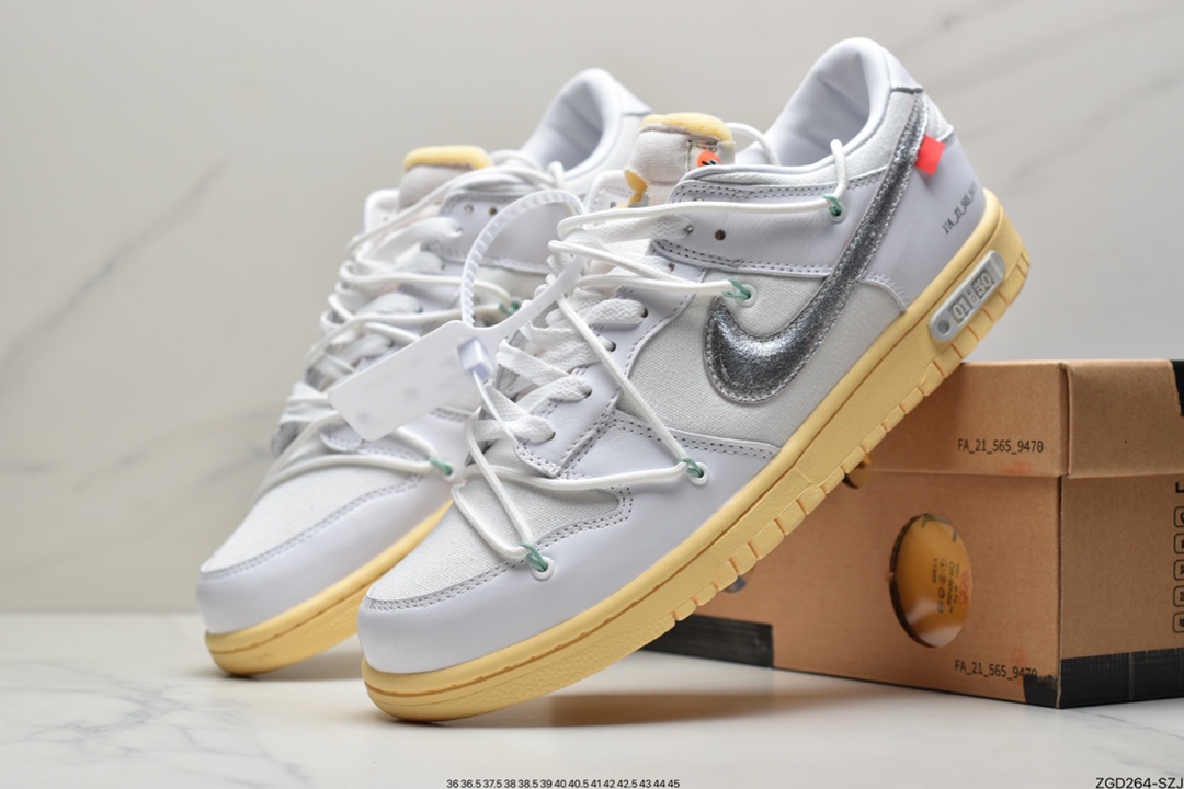 290 OFF-WHITE x Futura x Dunk Low“21 of 50 三方联名白灰紫低帮休闲板鞋DM1602-106