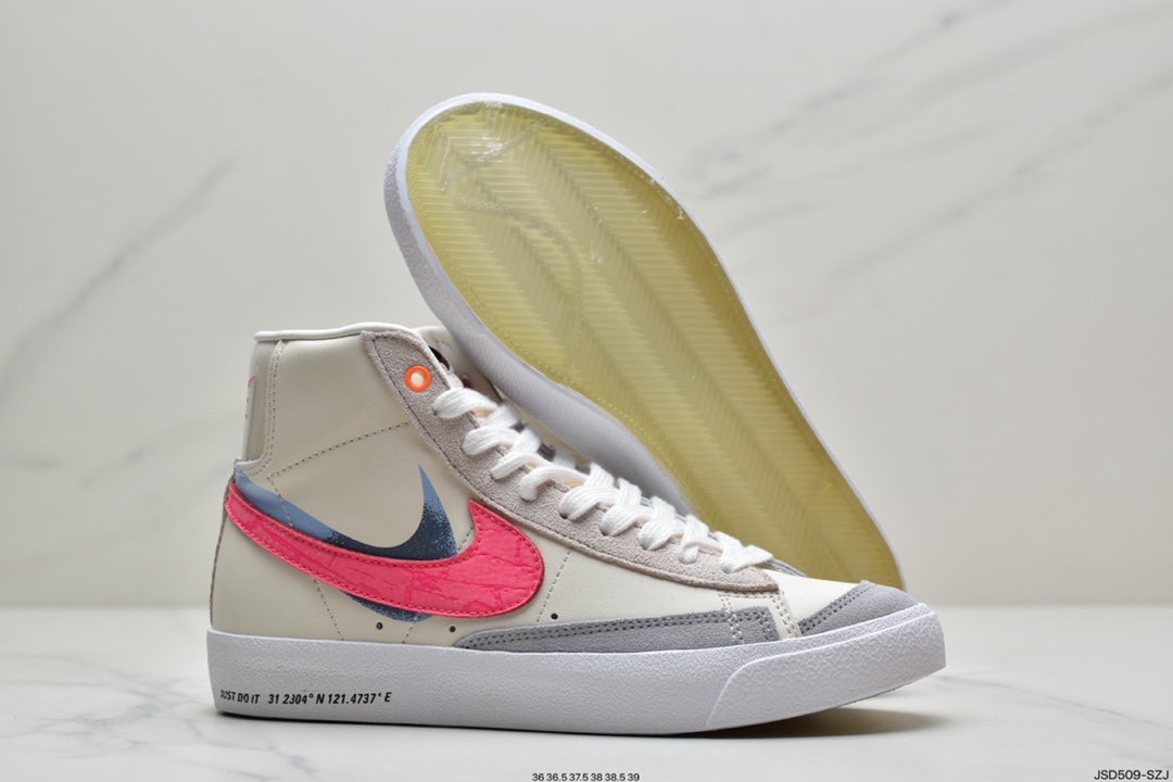 200 耐克Nike Blazer Mid ’77 双勾重影 经典开拓者中帮百搭休闲运动板鞋DD1847-100
