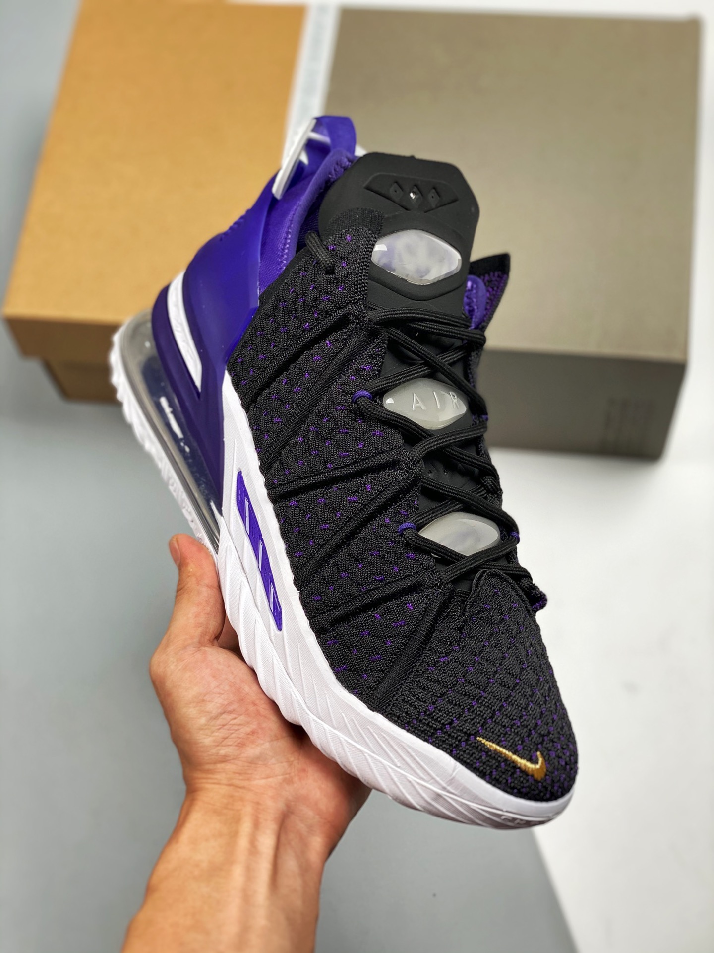 NK LeBron 18 negro púrpura dorado edición limitada de China versión apocalíptica las botas de campeonato de J…