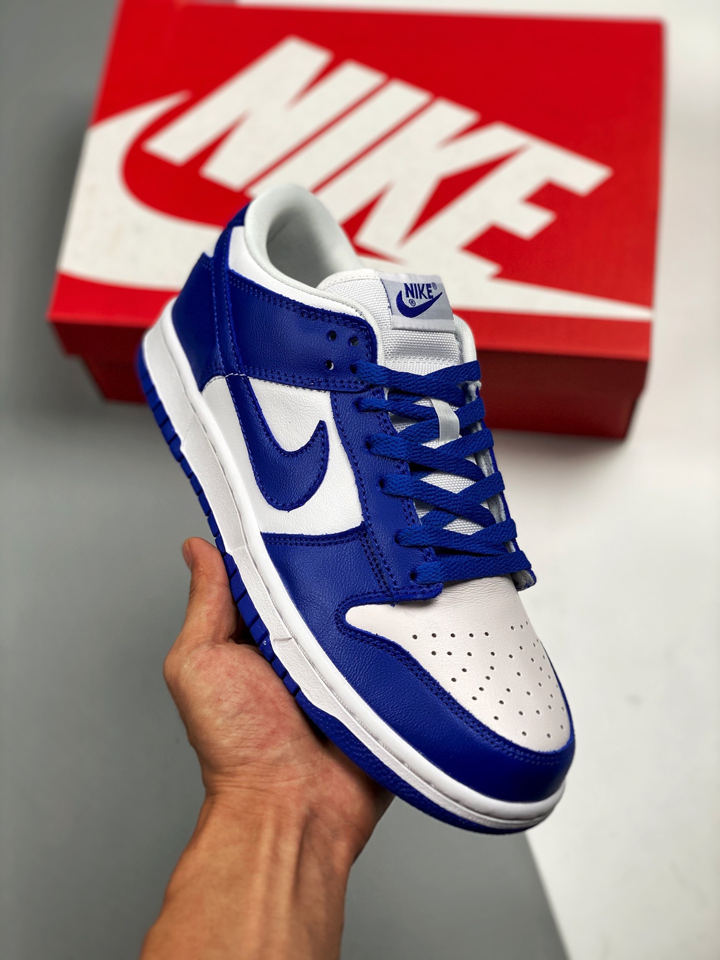 NK Dunk LOW azul cielo blanco, material original de primera capa, procesamiento de destilación con forma exclusiva, ofr…