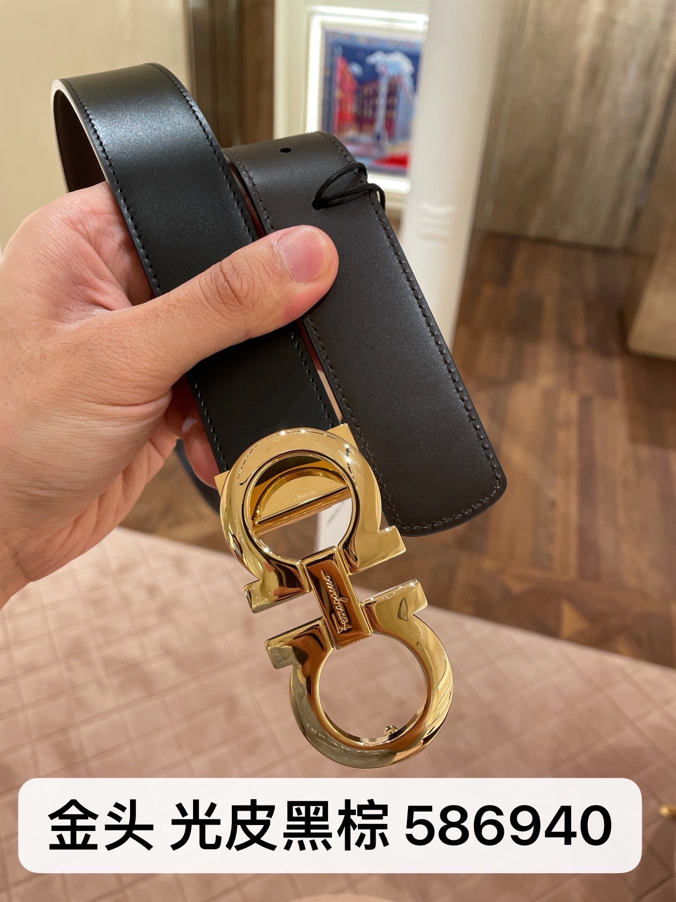 Ferragamo 国现 Ferragamo菲拉格慕 男士皮带 枪色黑棕 双面可用，可自由裁剪 尺码更合身，附件