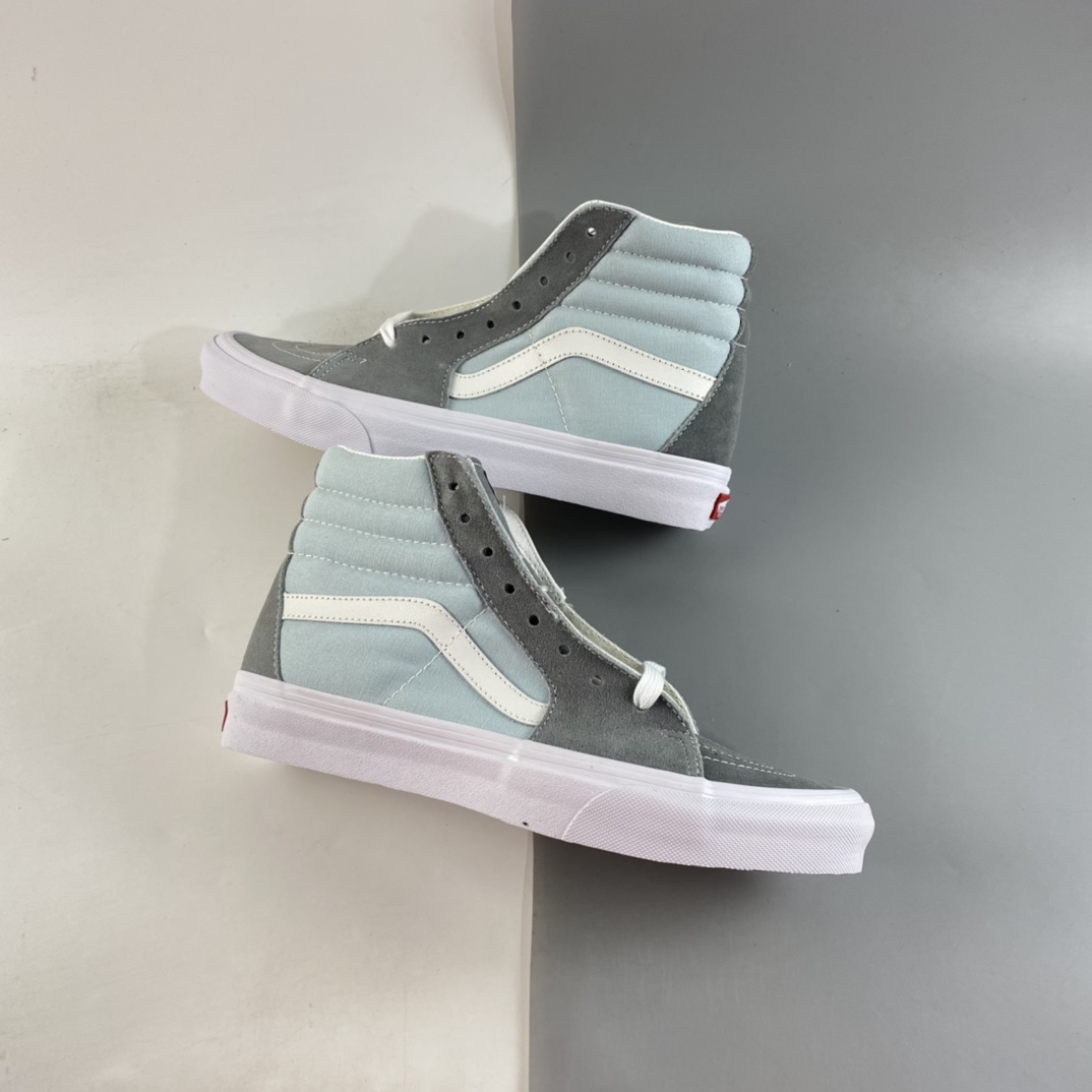 P160  Vans SK8-Hi 范斯官方灰蓝海盐拼色侧边条纹高帮板鞋运动鞋 VN0A32QG4FY